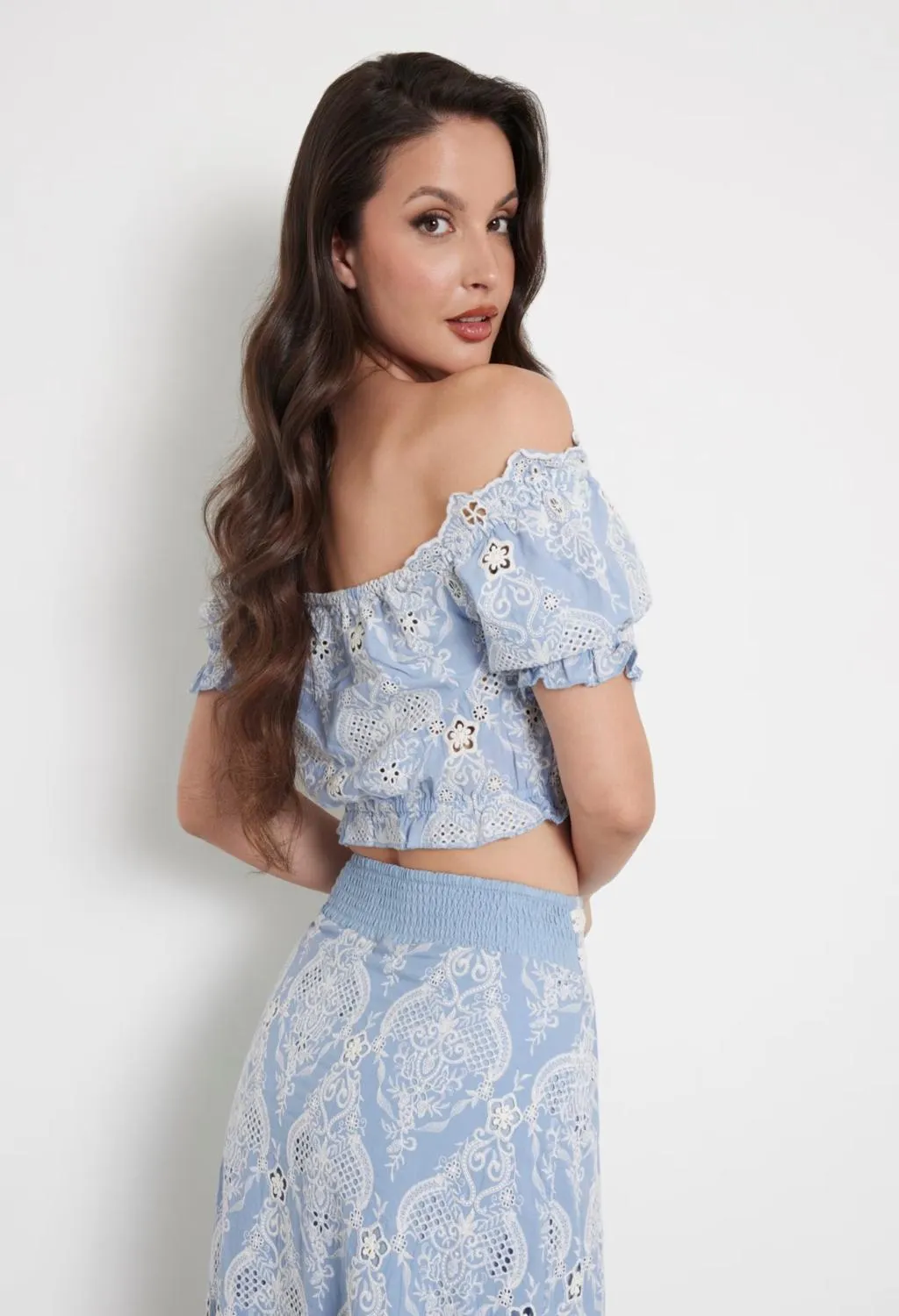 GUESS  top pizzo celeste