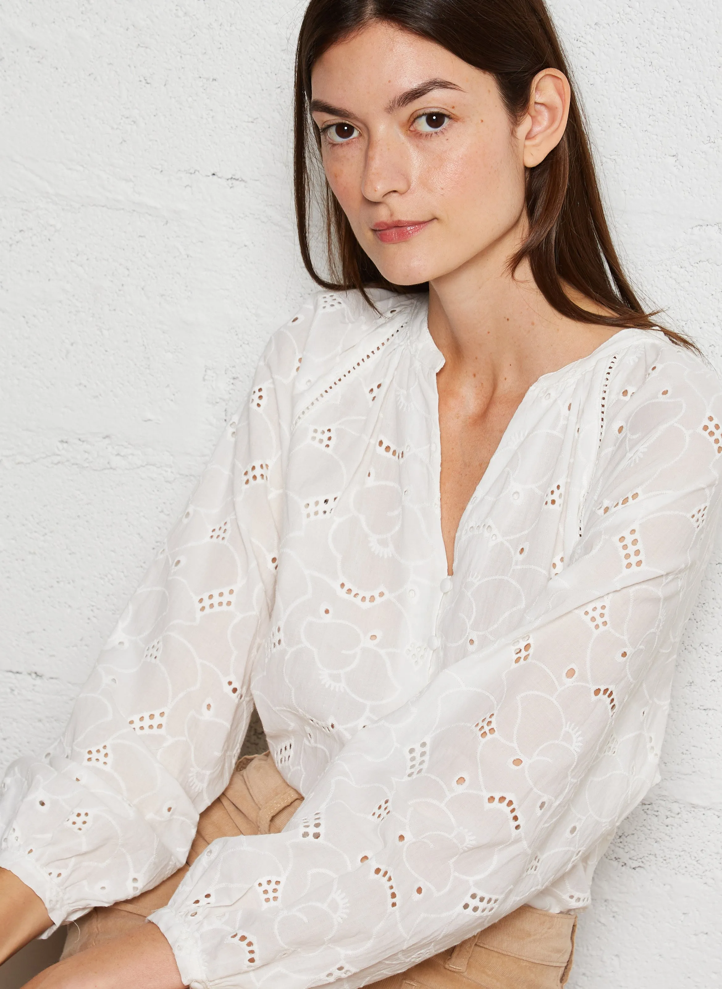  LA PETITE ETOILE   BONTI - Camicia dritta scollo a V in cotone | Beige