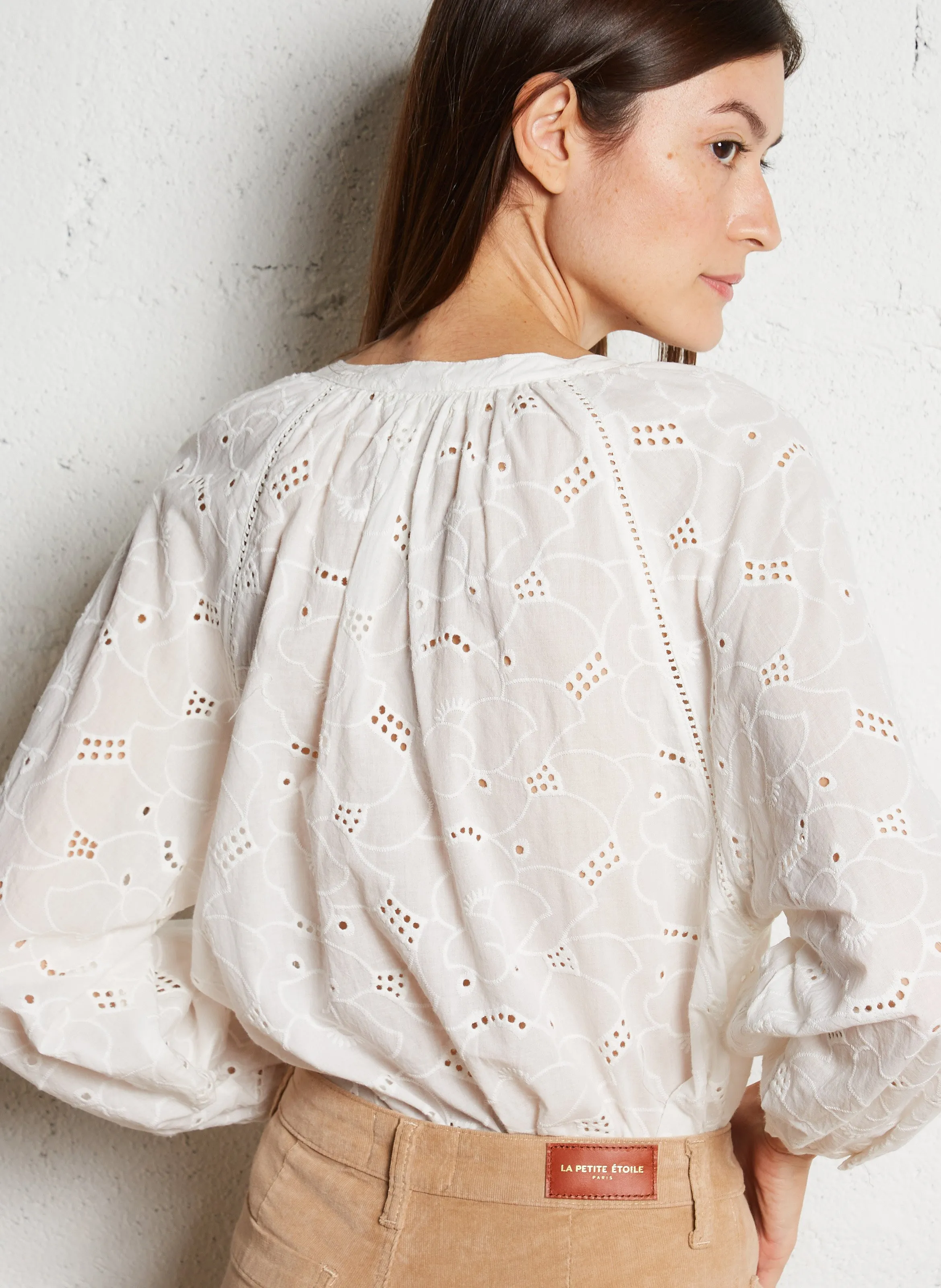  LA PETITE ETOILE   BONTI - Camicia dritta scollo a V in cotone | Beige