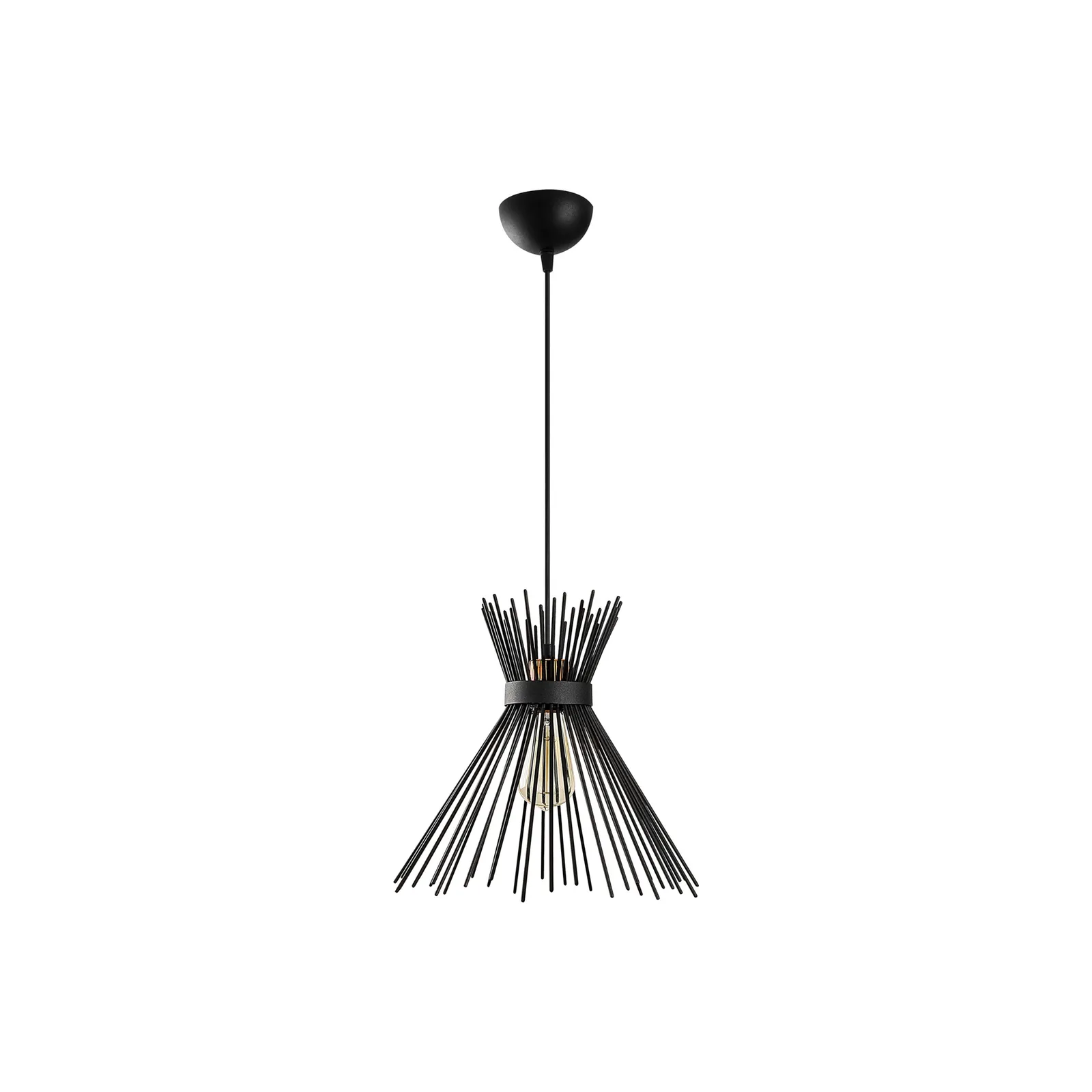 Lampada a sospensione Kirpi 3081 a 1 luce Ø34cm nero