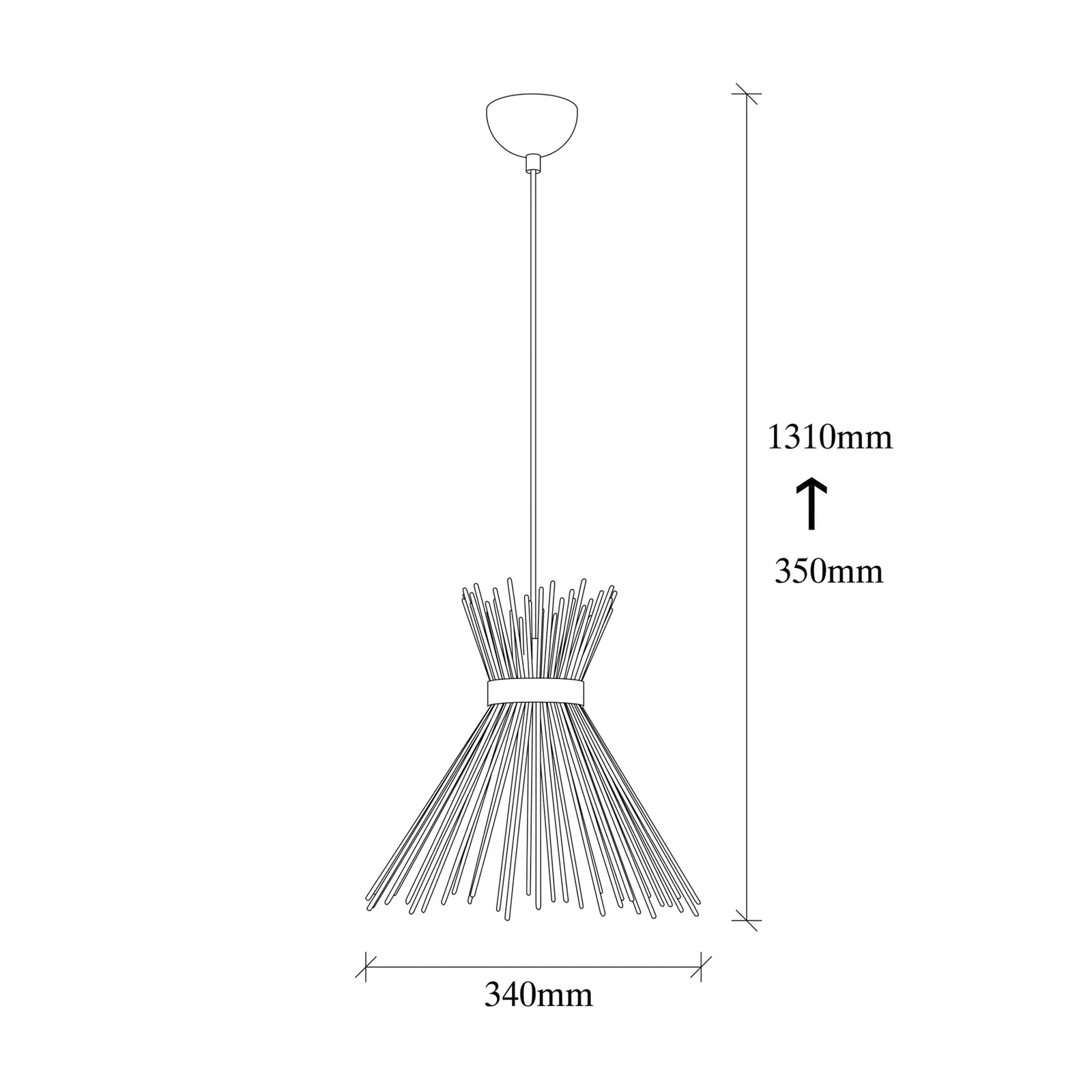 Lampada a sospensione Kirpi 3081 a 1 luce Ø34cm nero