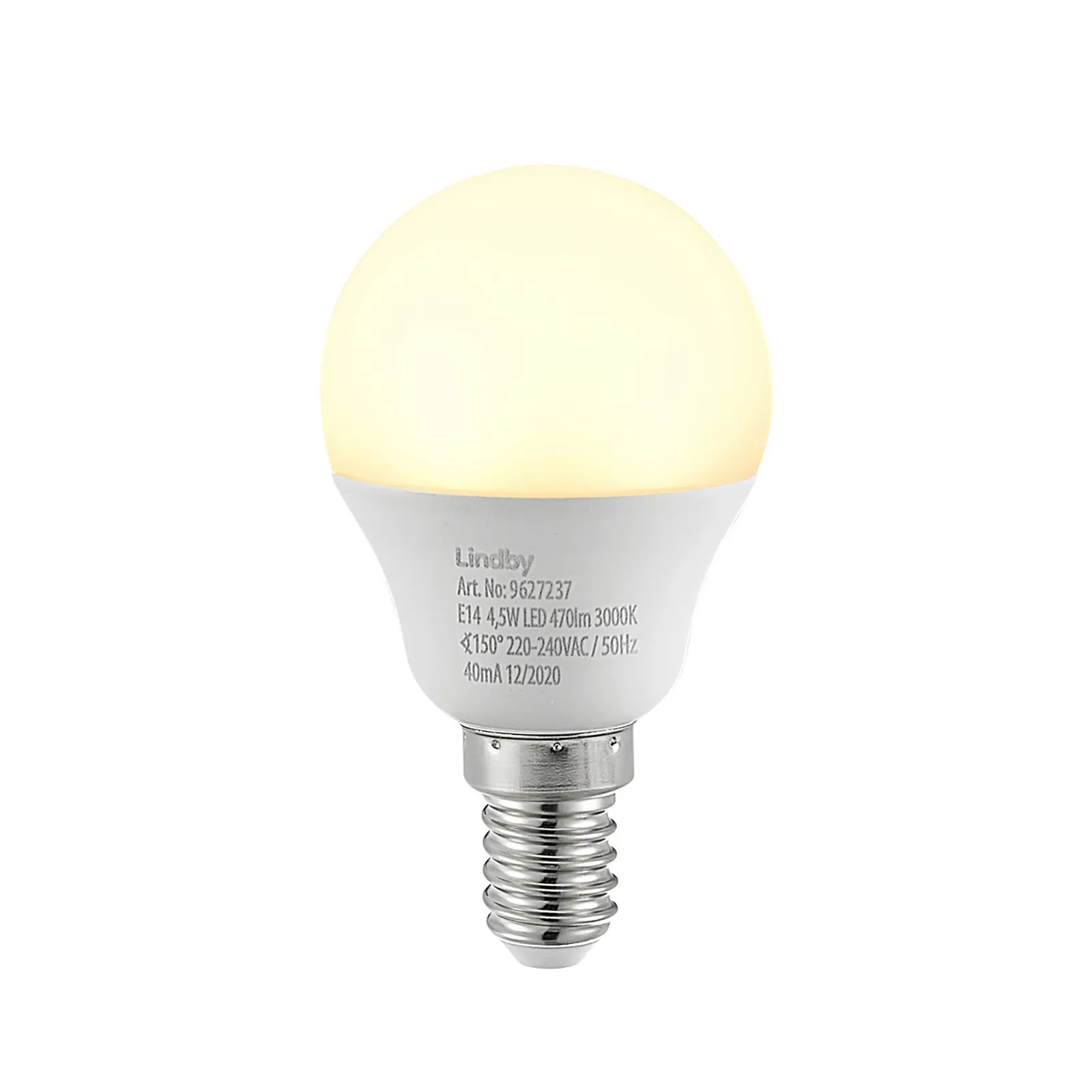 Lampadina LED E14 G45 4,5W 3.000K opal set di 2