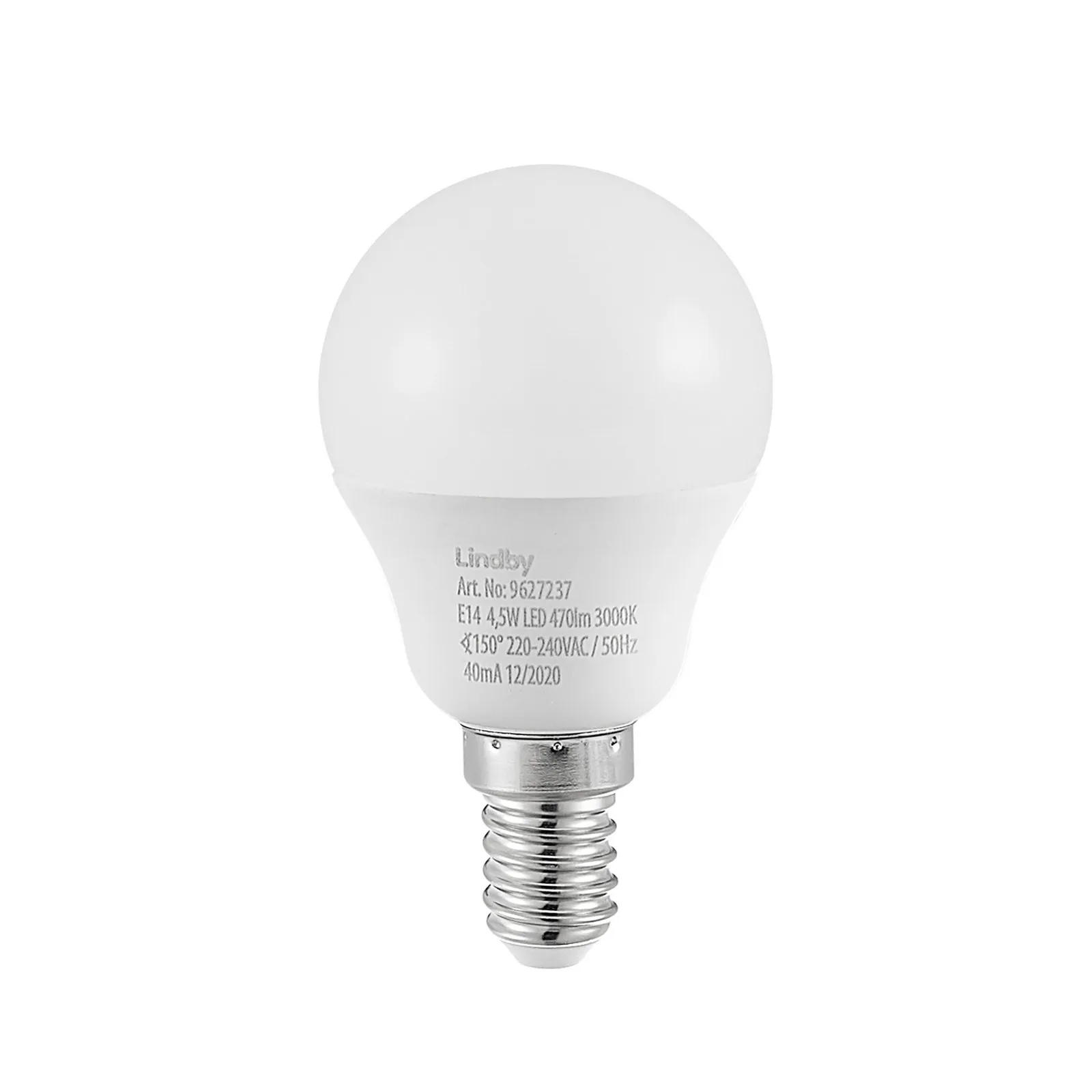 Lampadina LED E14 G45 4,5W 3.000K opal set di 2
