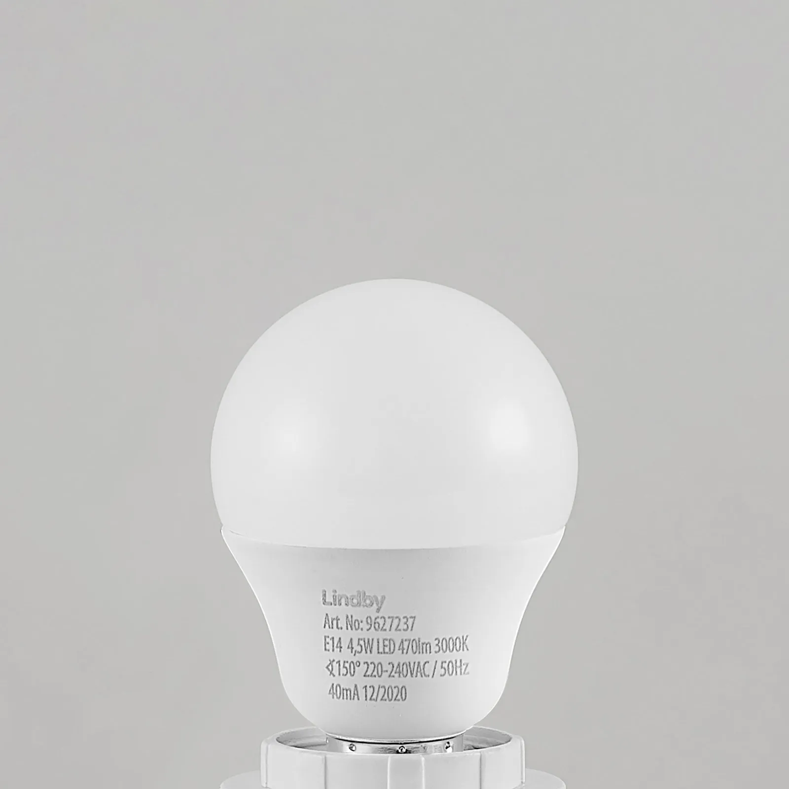 Lampadina LED E14 G45 4,5W 3.000K opal set di 2
