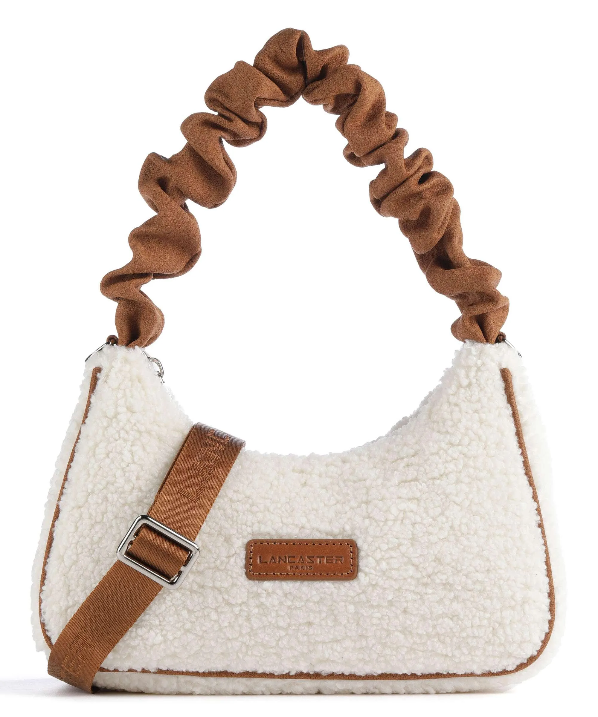  Lancaster Polaire Chouchou Borsa a spalla eco-pelliccia avorio  