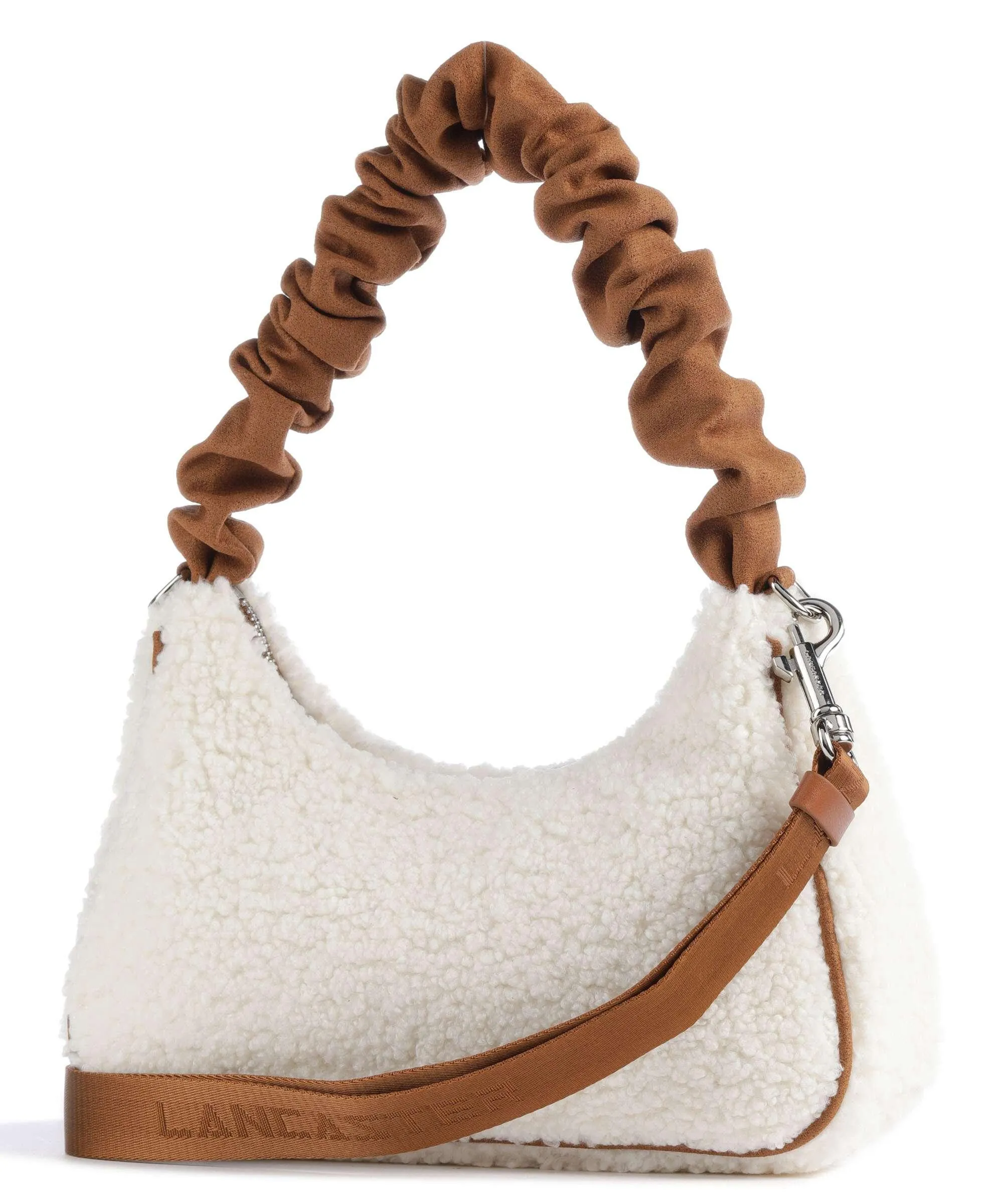  Lancaster Polaire Chouchou Borsa a spalla eco-pelliccia avorio  