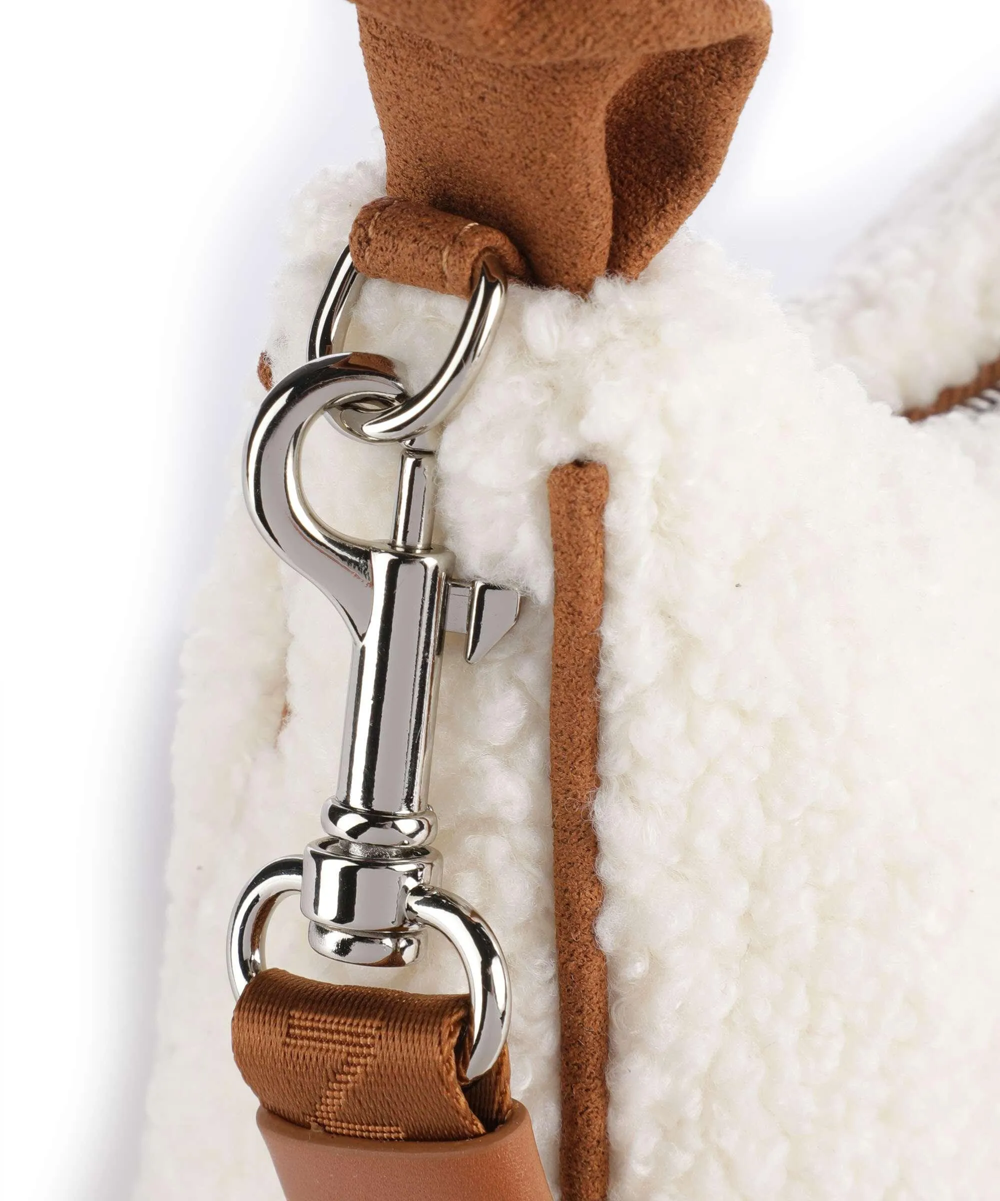  Lancaster Polaire Chouchou Borsa a spalla eco-pelliccia avorio  