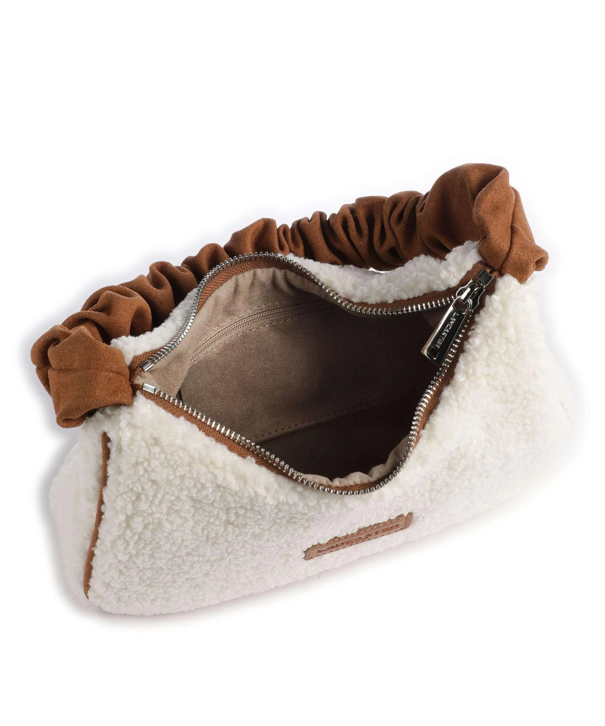  Lancaster Polaire Chouchou Borsa a spalla eco-pelliccia avorio  