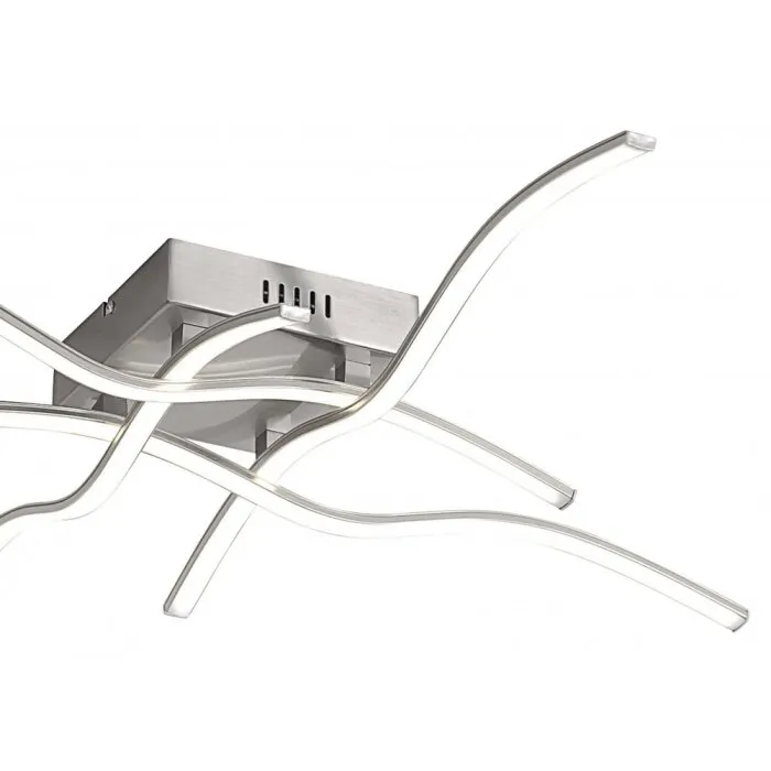 Leuchten-Direkt WAVE Plafoniera LED Acciaio inox, 4-Luci
