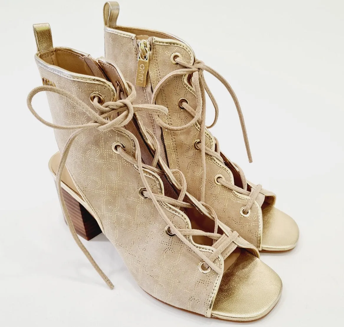 Liu-Jo sandalo tacco alto 6,5 cm. camoscio beige-oro art.624