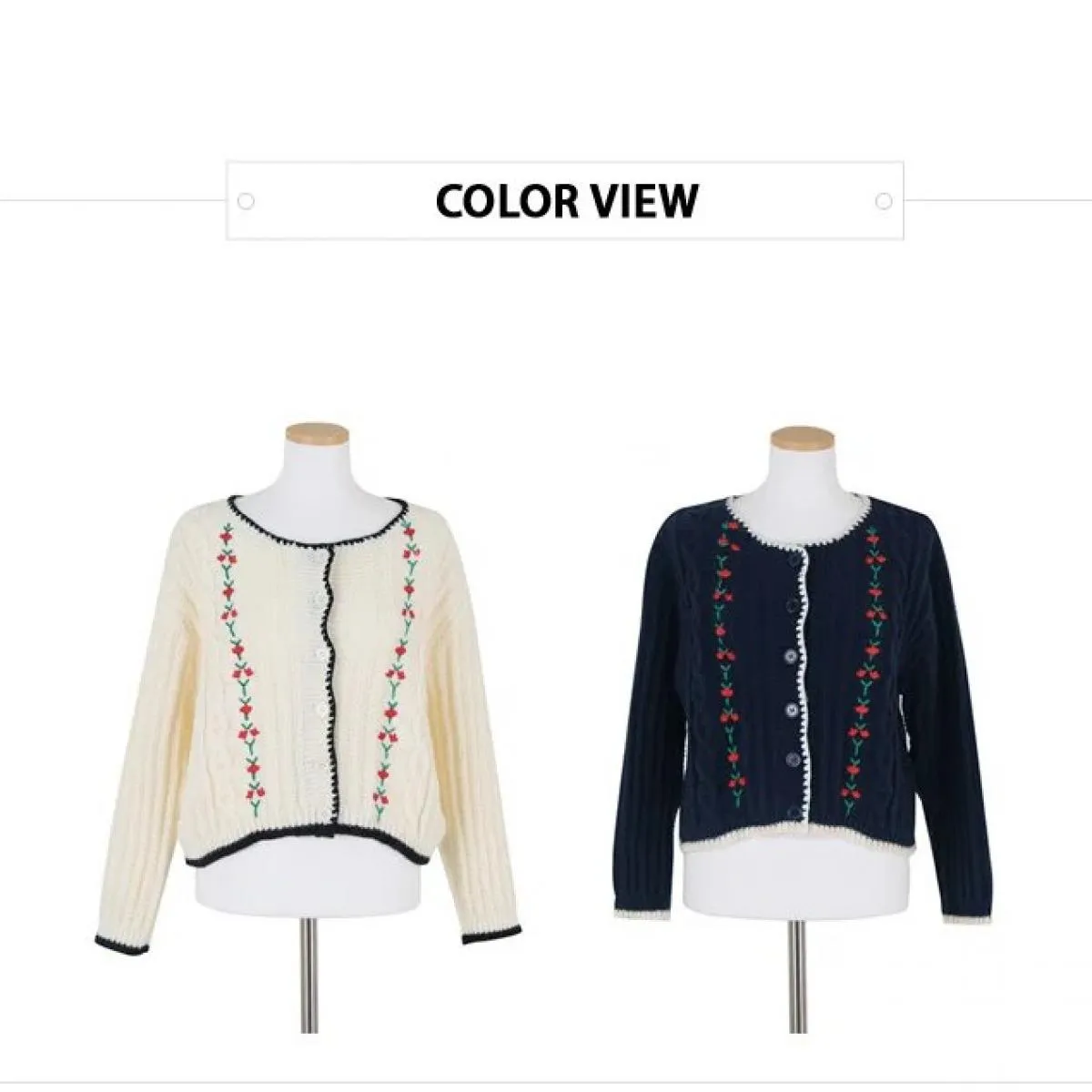 Maglioni da donna Temperamento autunnale Girocollo Bordi di colore a contrasto Maglieria ampia con ricamo a maniche lunghe Chic