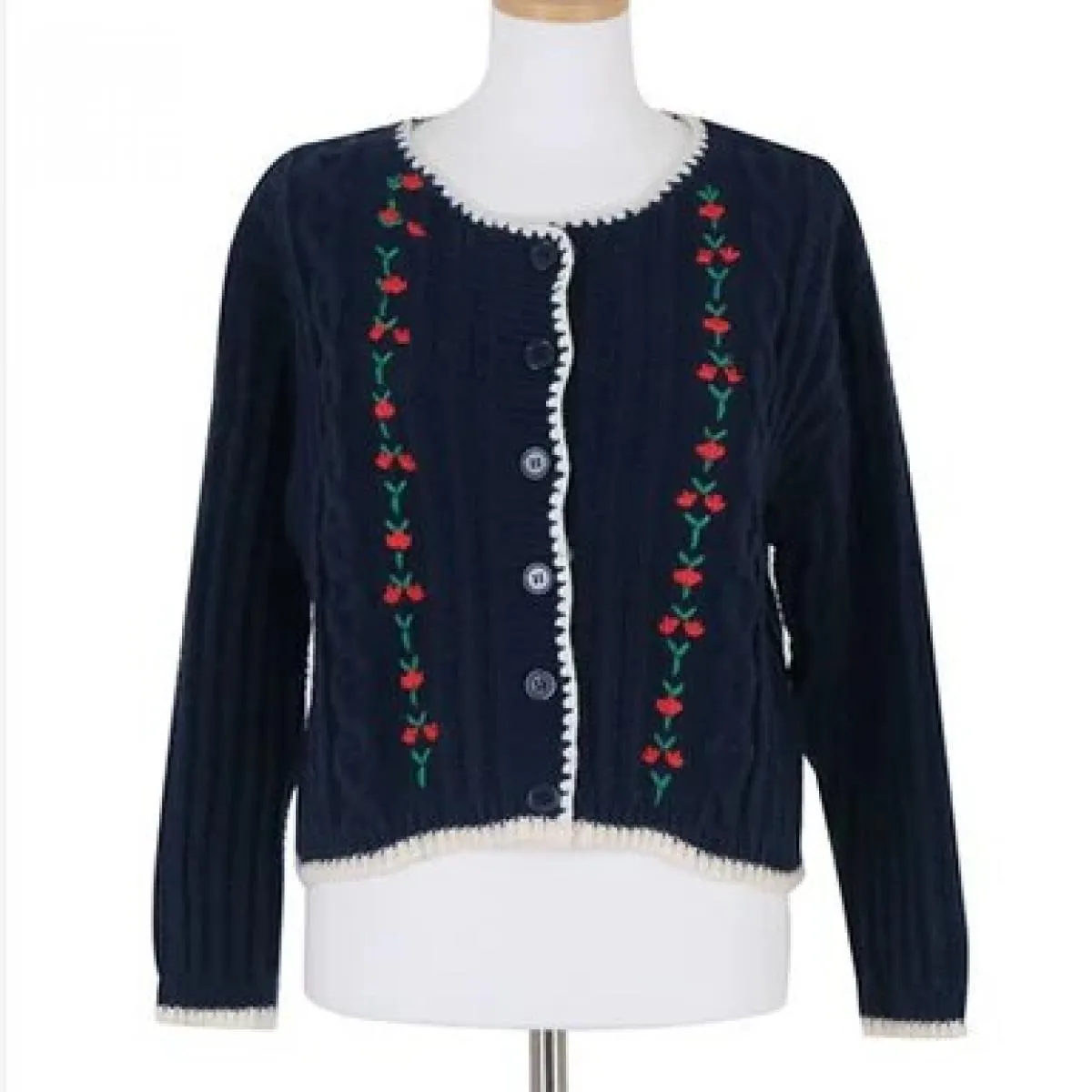 Maglioni da donna Temperamento autunnale Girocollo Bordi di colore a contrasto Maglieria ampia con ricamo a maniche lunghe Chic