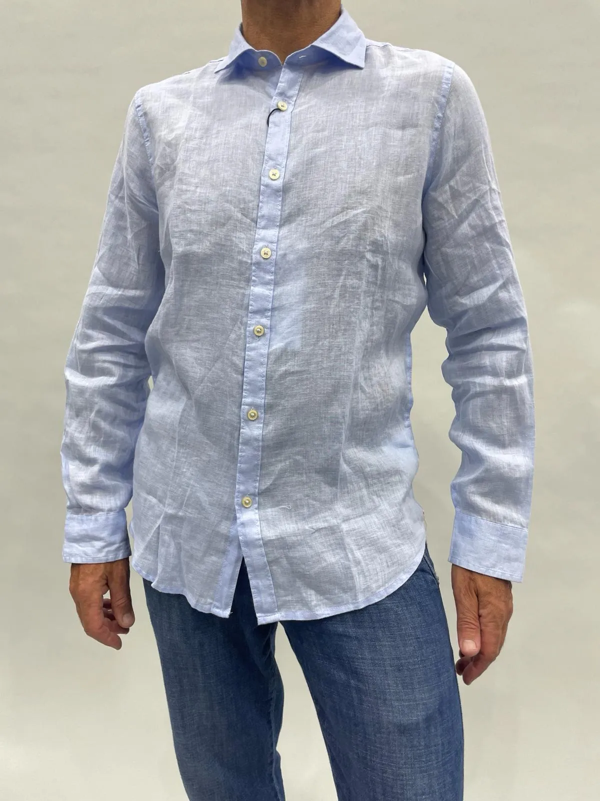 MARK UP Camicia collo francese m/l celeste