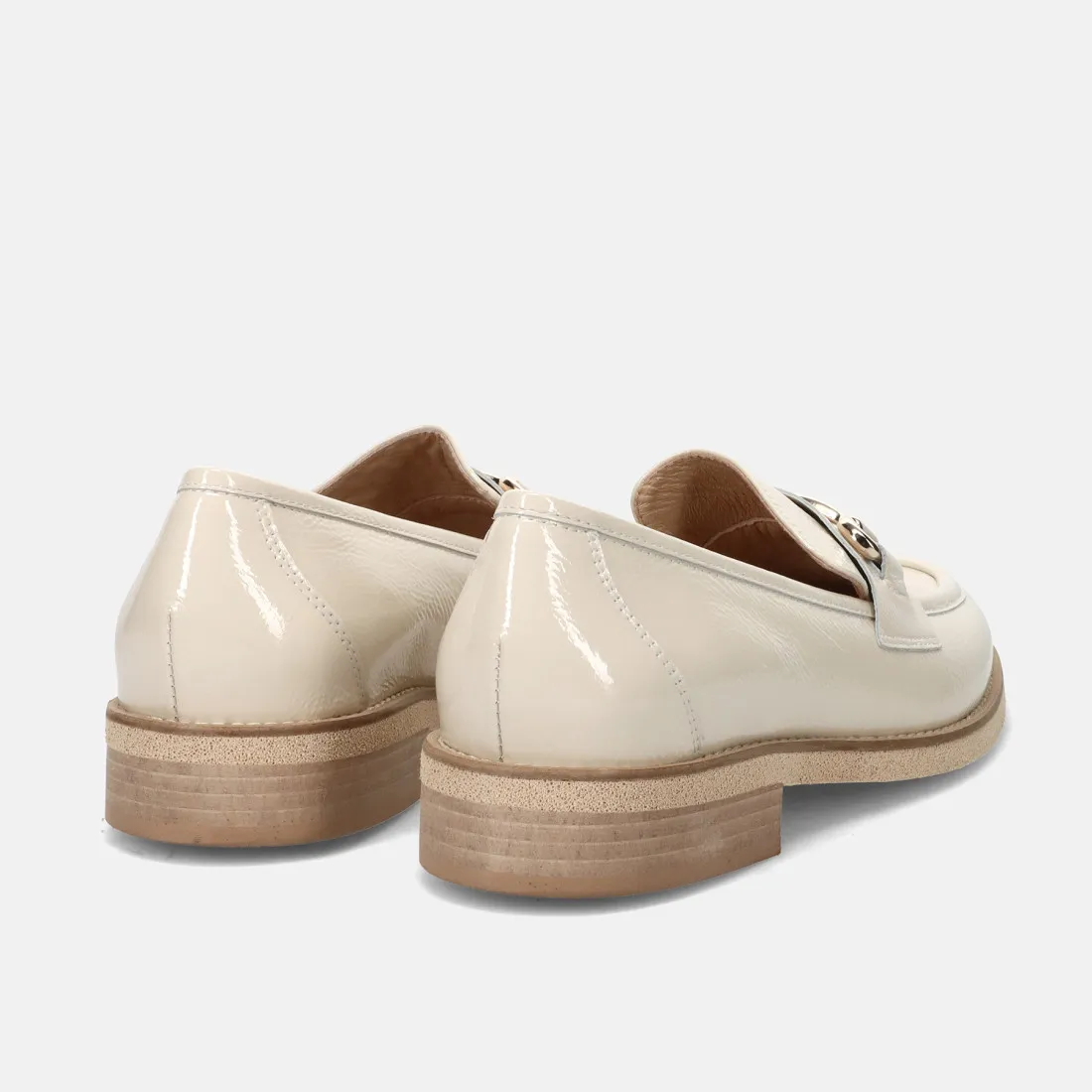 Mocassino da donna Luca Grossi avorio in pelle lucida con morsetto