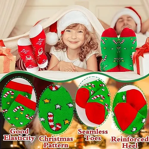 MOYKSRR 8 Paia Calzini Natale, Calze Natale Cotone, Cotone Caldi Calze, Natale Calzini Cotone Unisex, Calzini Divertenti Regali 