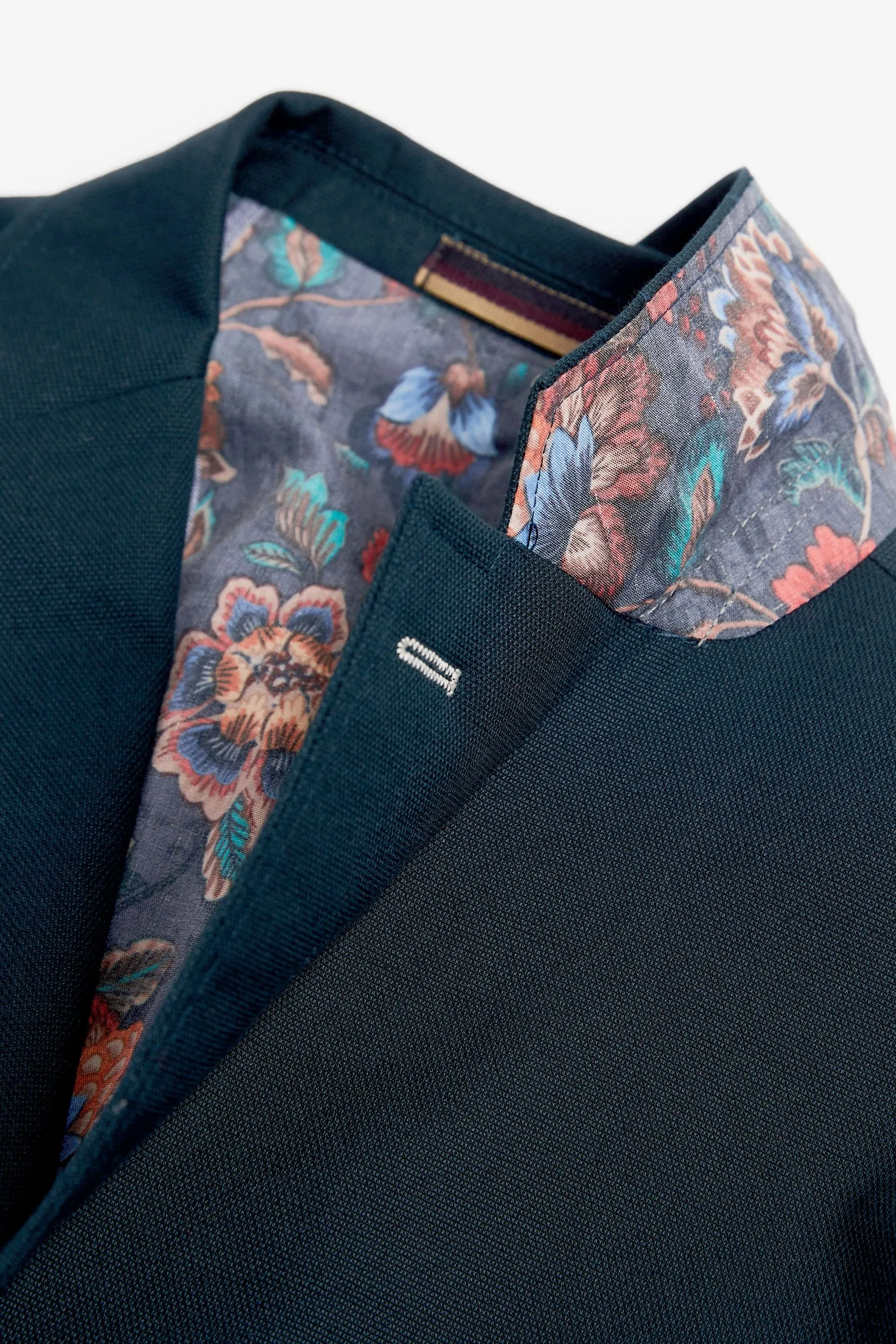 Navy  - Blazer in cotone elasticizzato