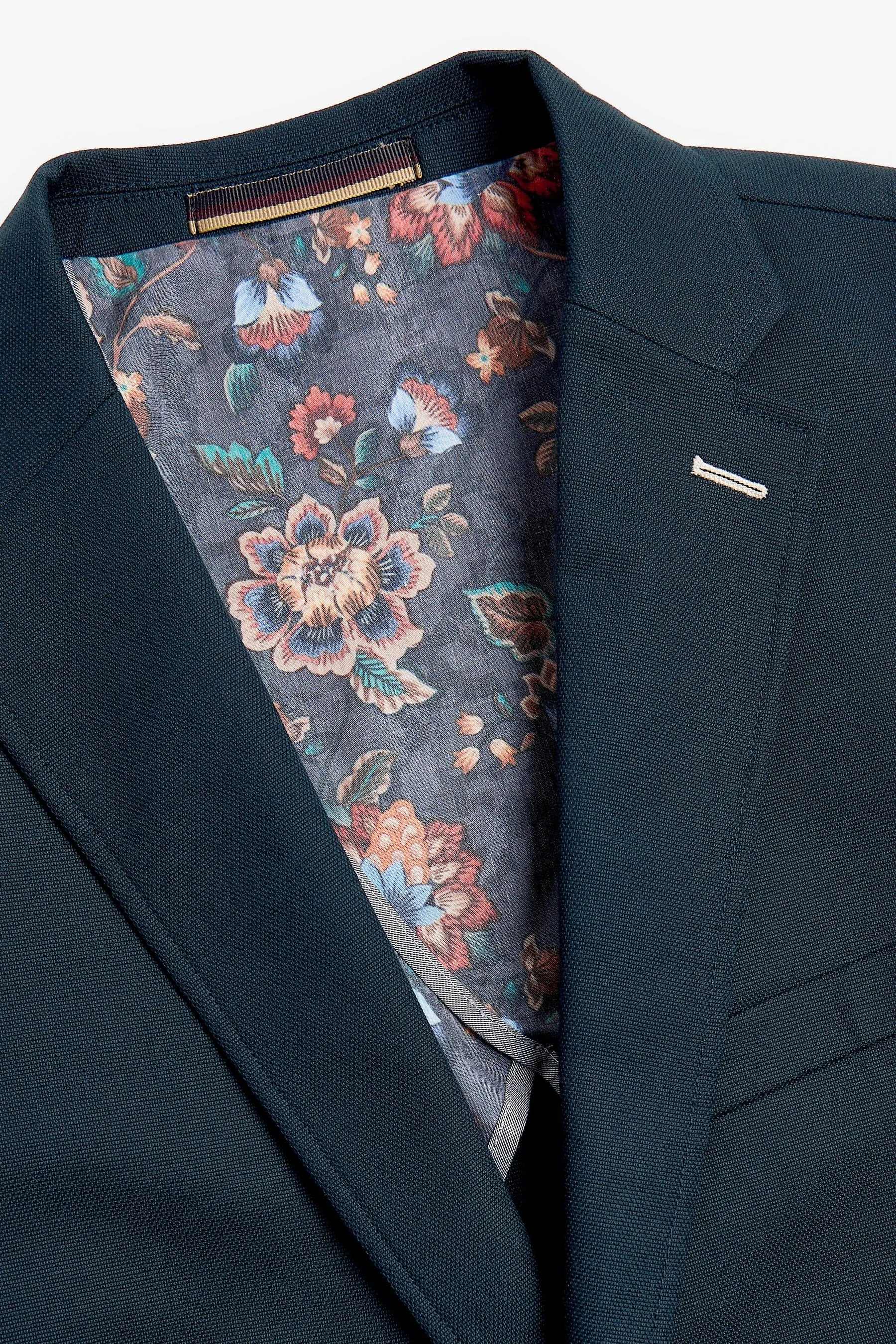 Navy  - Blazer in cotone elasticizzato