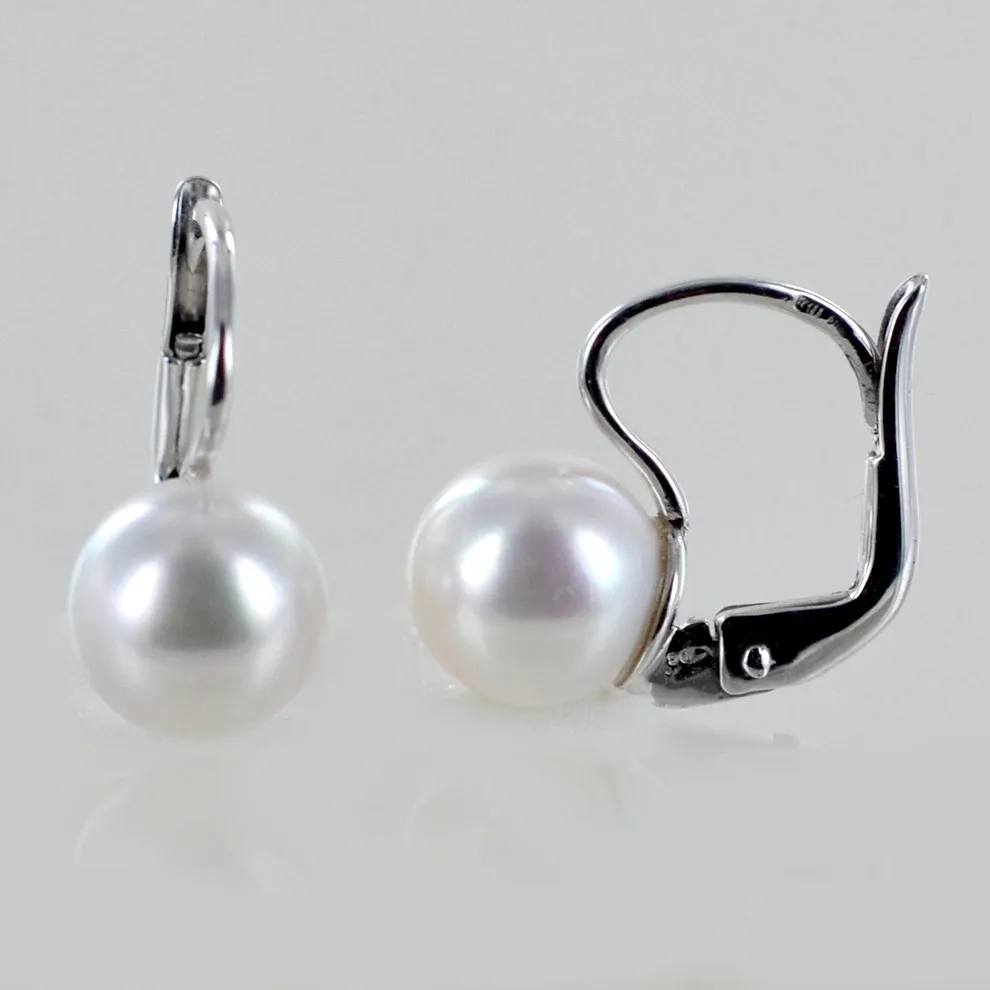 Orecchini di Perle Akoya 8.00 - 8.50 mm orecchini pendente monachella