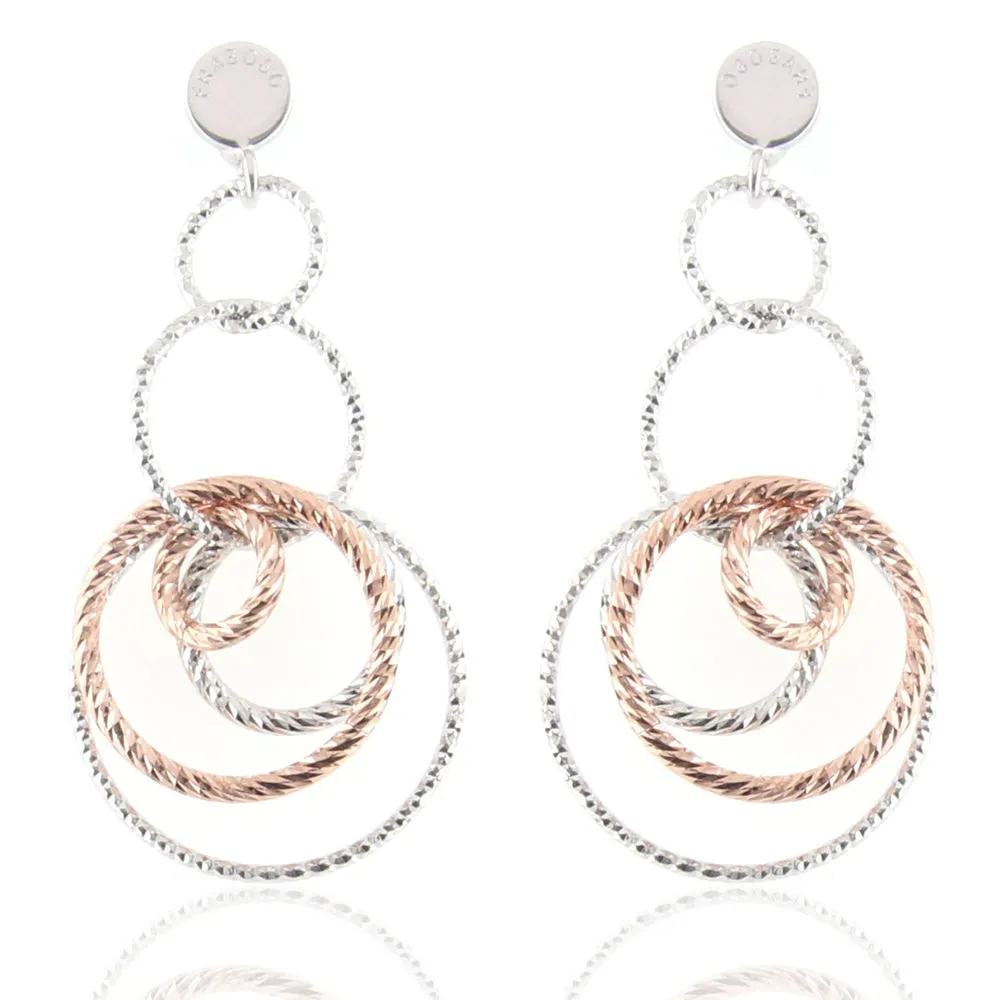 Orecchini in Argento Bicolore Diamantati Fraboso