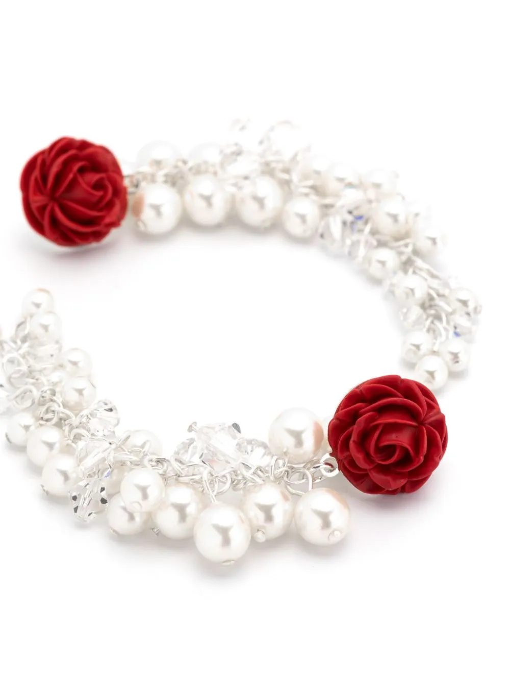 Orecchini pendenti con rose in bianco e rosso Magda Bytrum - donna
