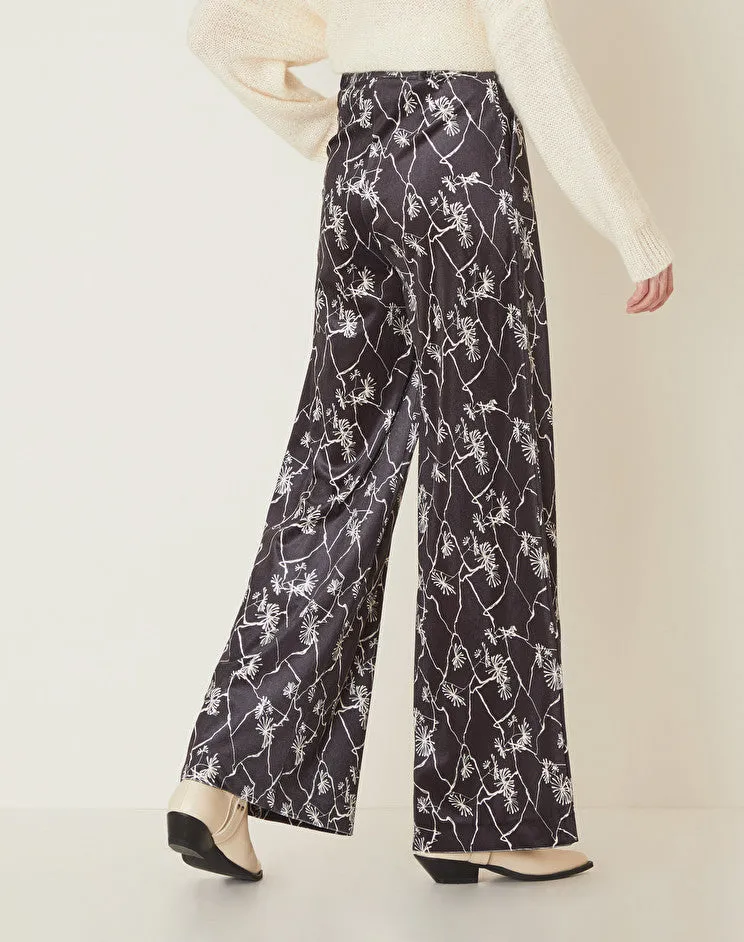 Palazzo Trousers with Manila Grace Print / Black