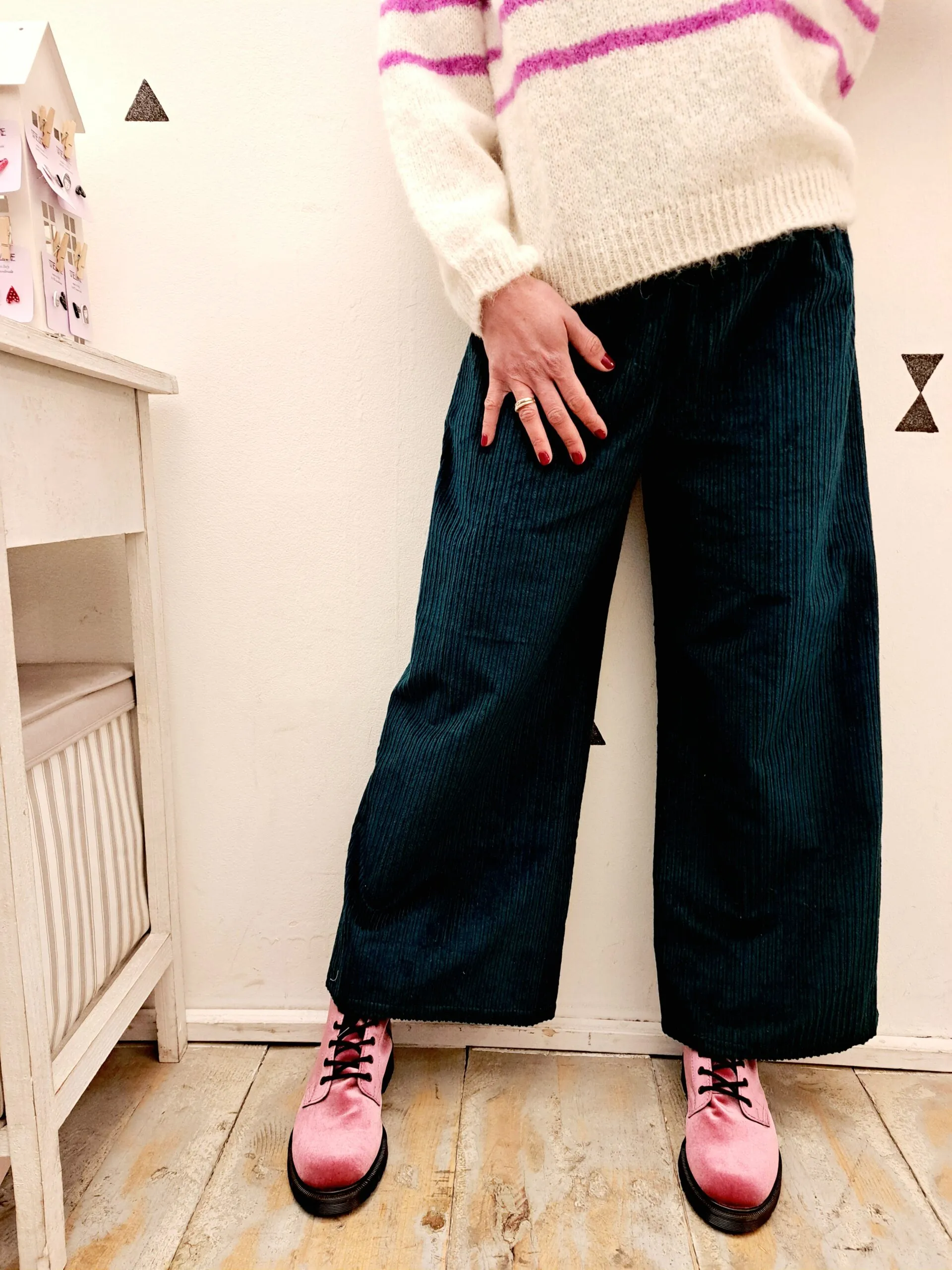 Pantalone Chichi+ Velluto Petrolio SIAPOESIA