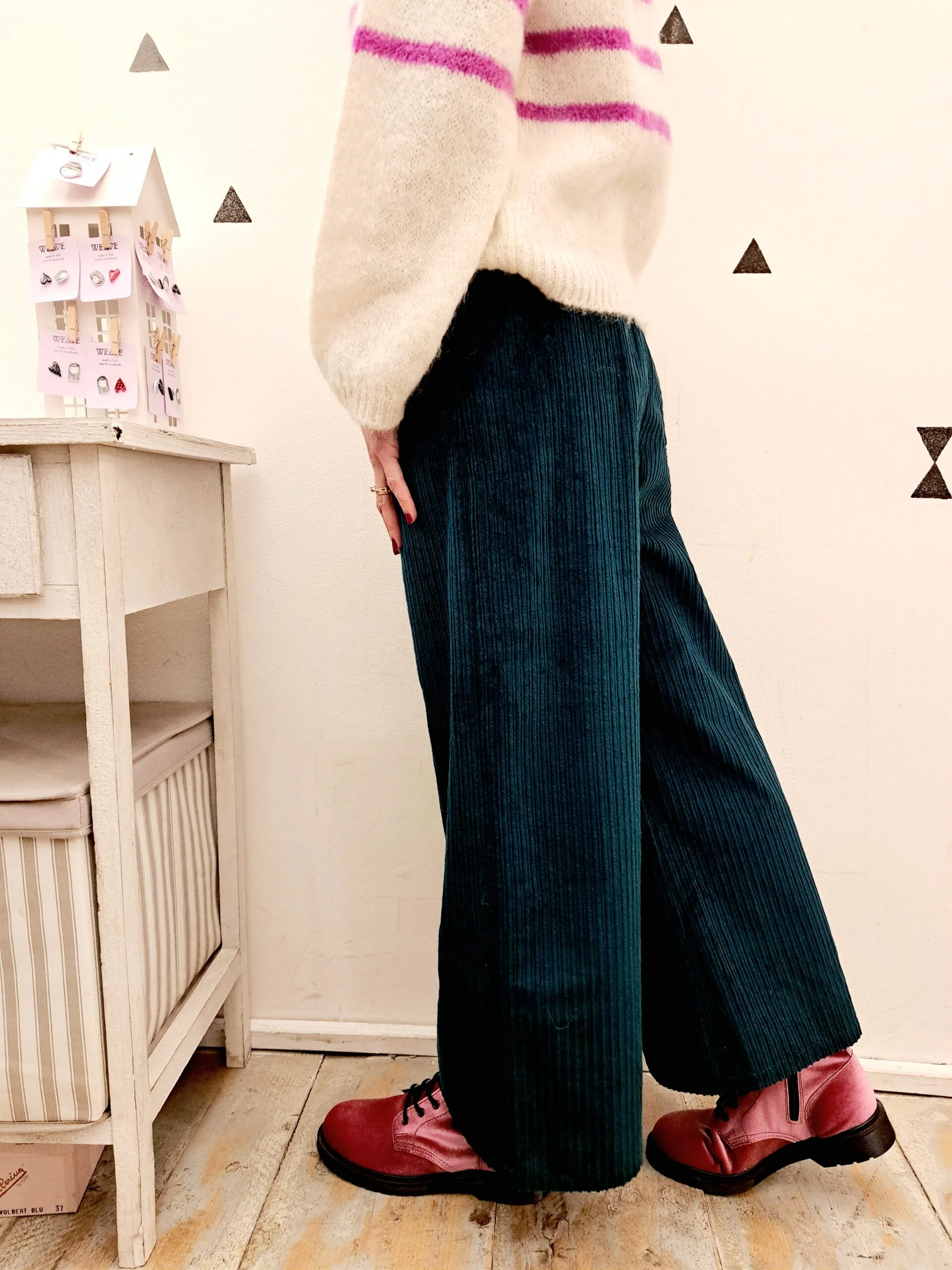 Pantalone Chichi+ Velluto Petrolio SIAPOESIA