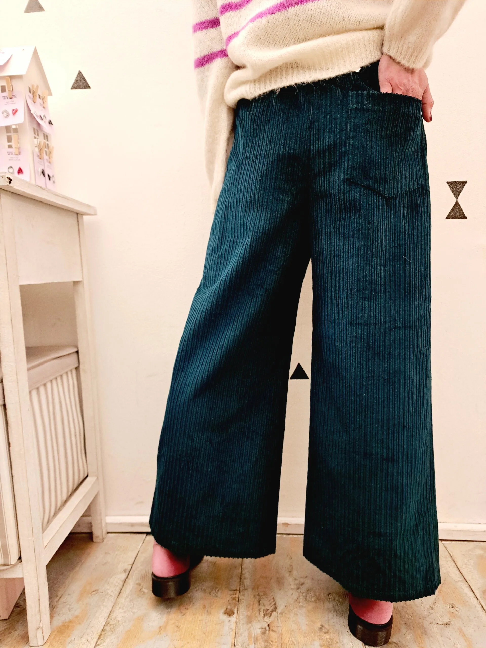 Pantalone Chichi+ Velluto Petrolio SIAPOESIA