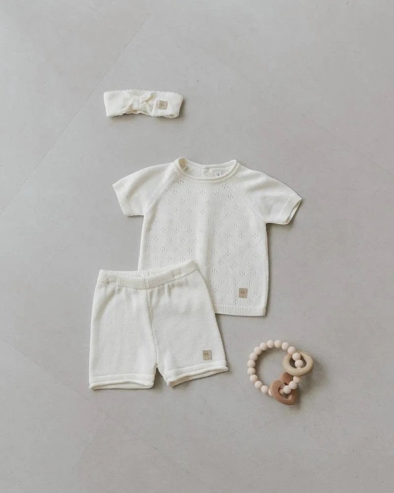 Pantalone Corto Knitted - BIANCO 01