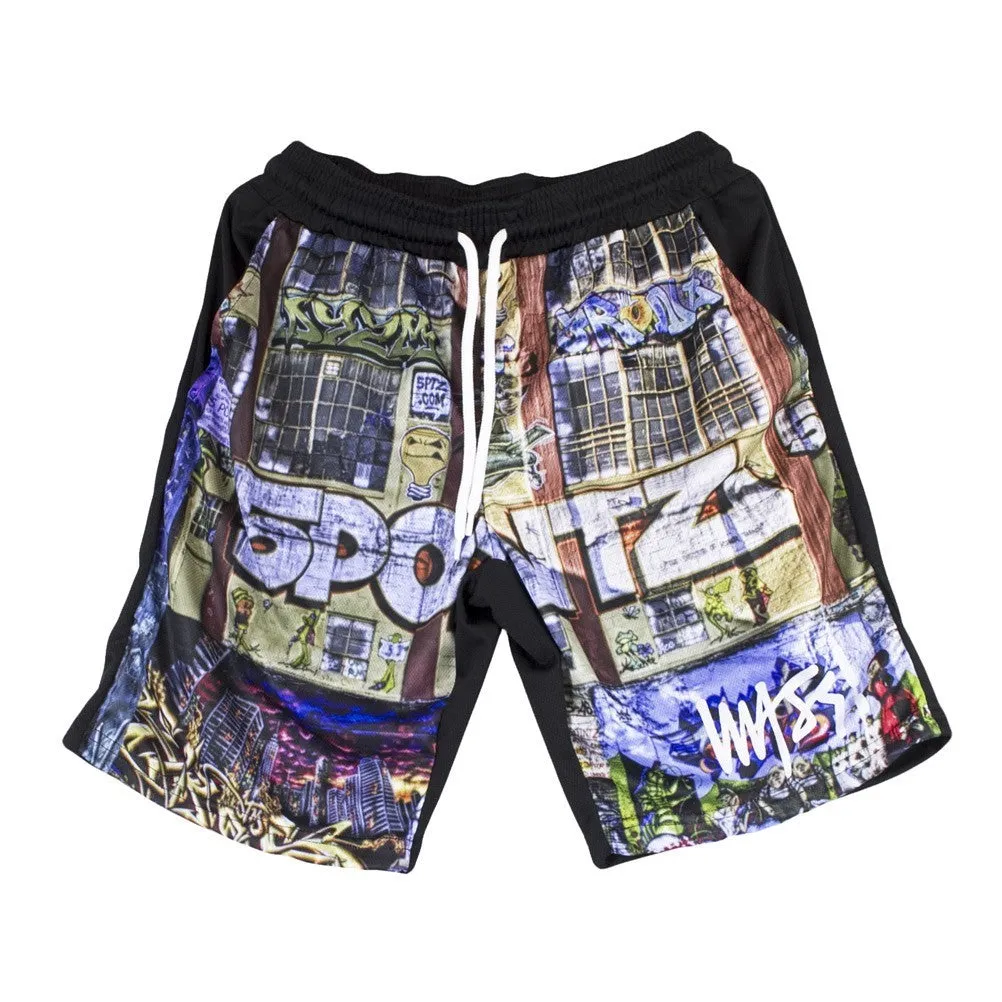 Pantalone Corto Tuta Felpato Uomo R.i.p 5 Pointz Shorts Nero/multi