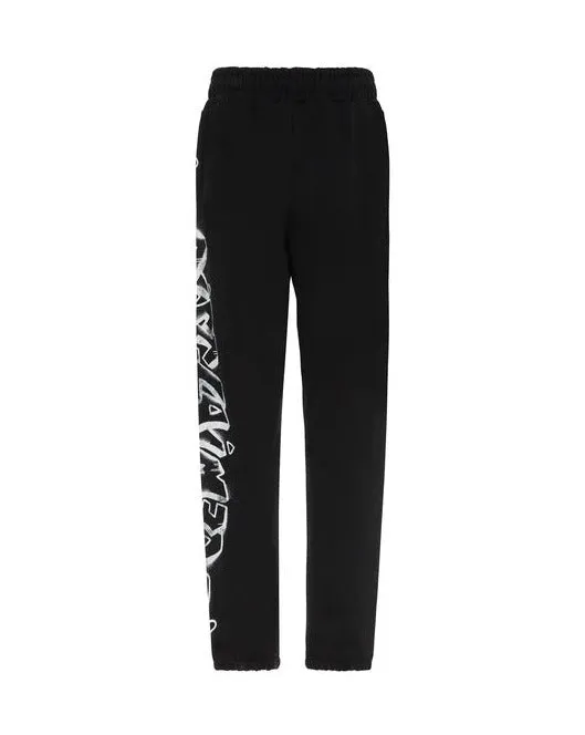 PANTALONE IN TUTA NERO CON STAMPA SUL FIANCO