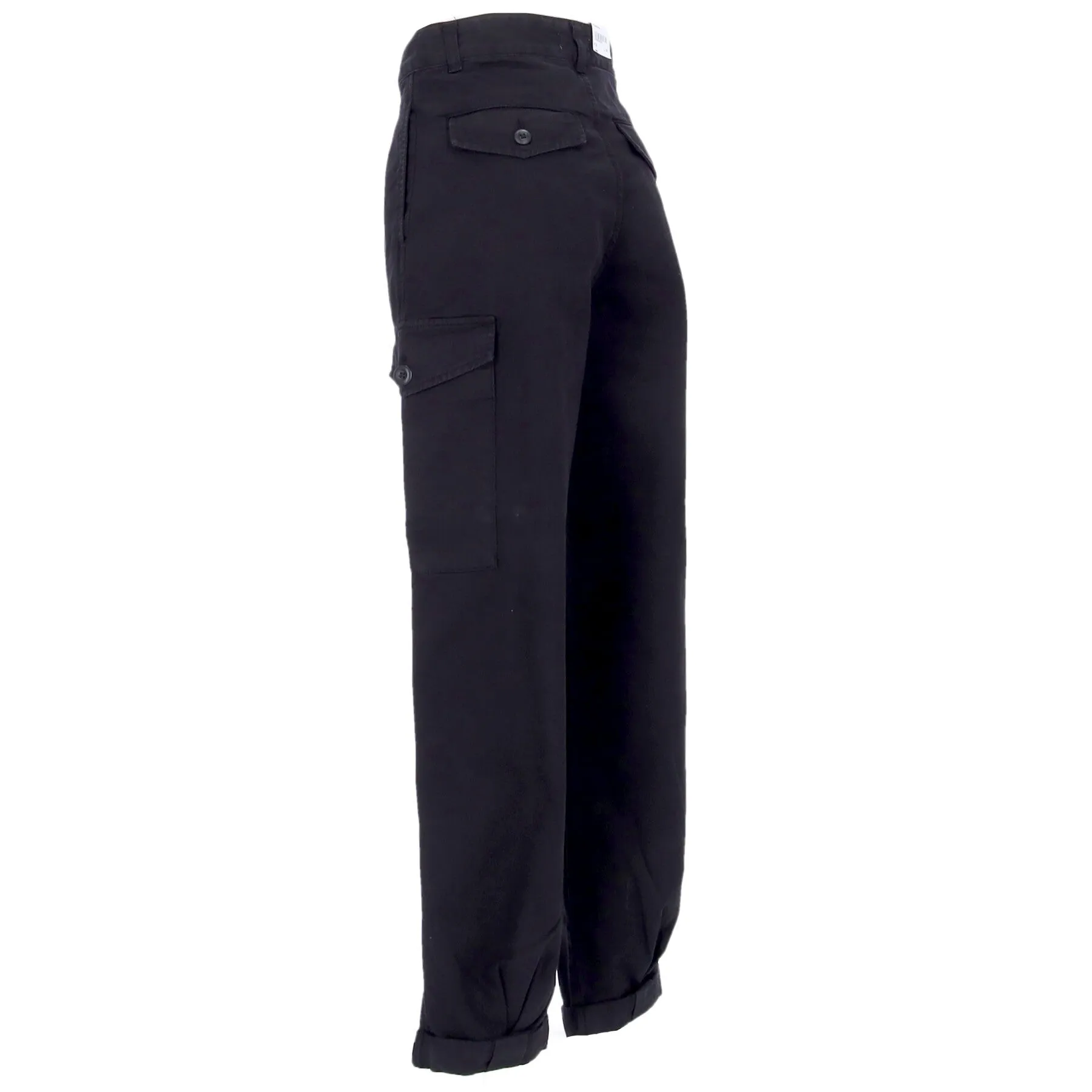 Pantalone Lungo Donna Collins Pant Black Garment Dyed