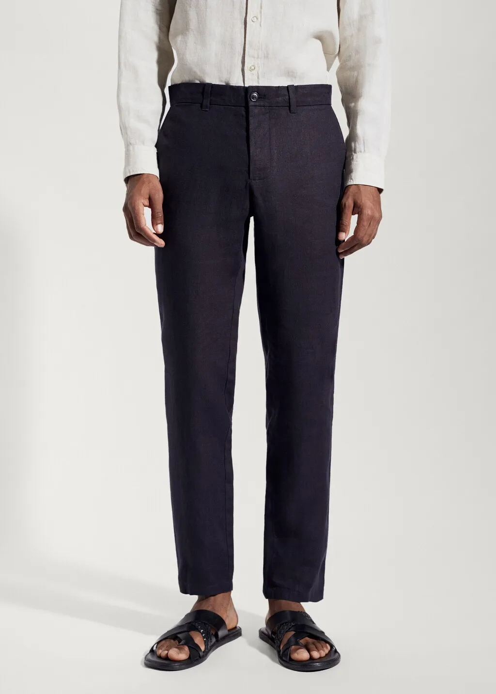 Pantaloni 100% lino slim fit