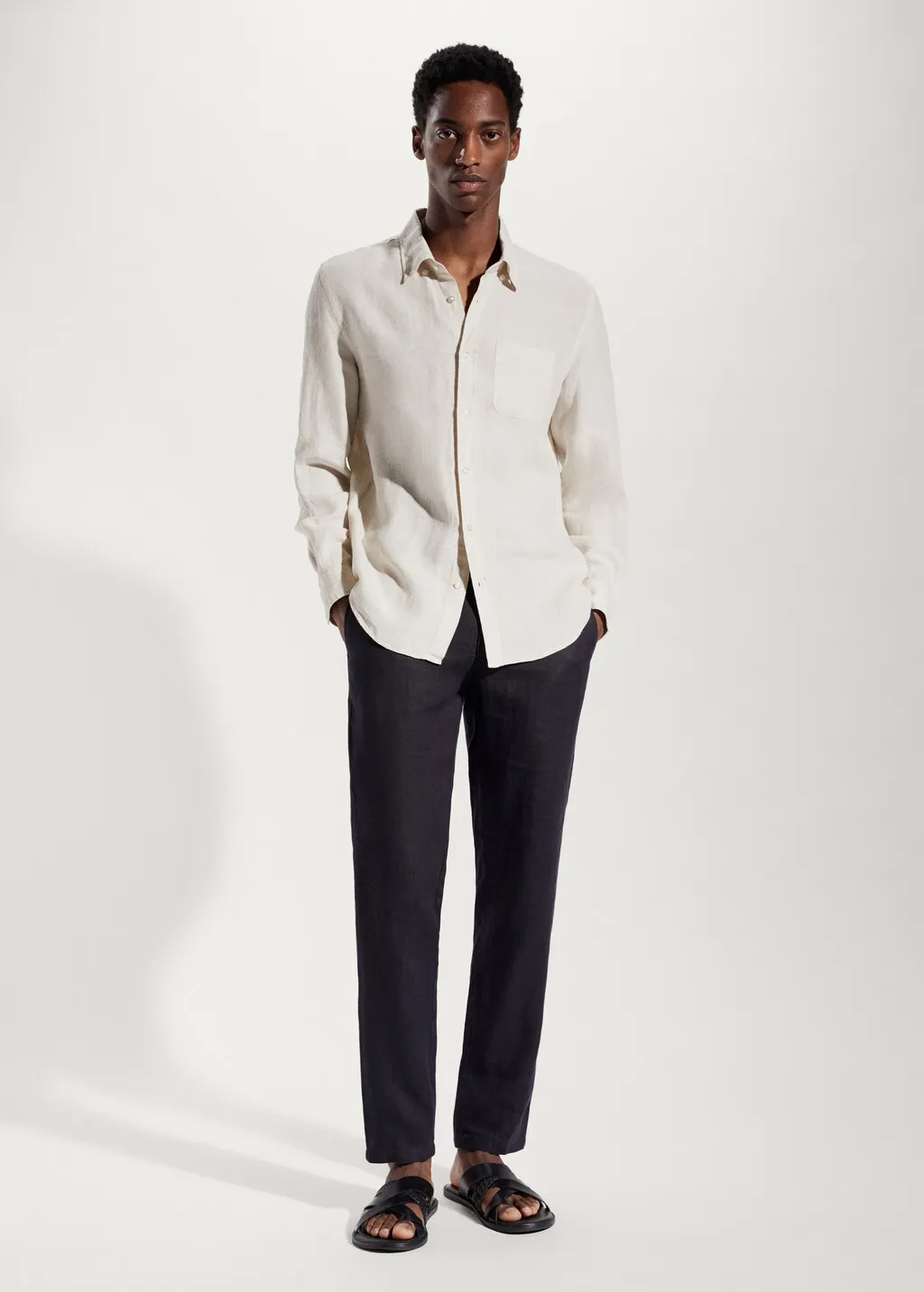 Pantaloni 100% lino slim fit