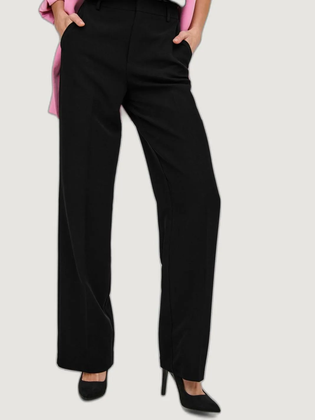 Pantaloni a palazzo Only ONLBERRY HW WIDE PANT TLR NOOS Nero