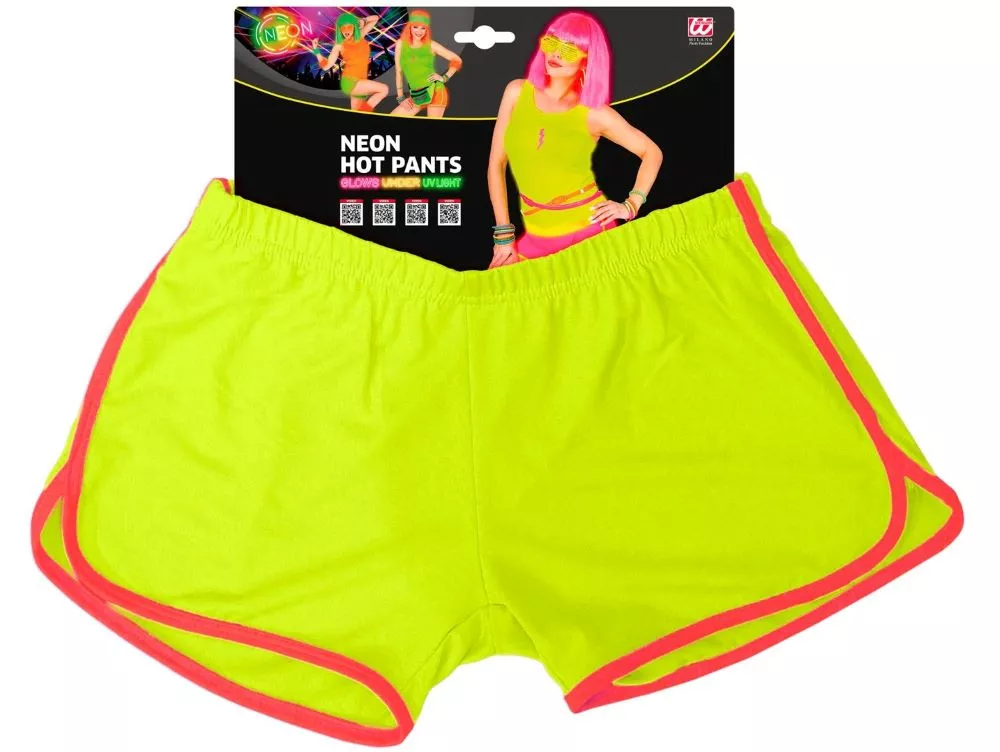 Pantaloni caldi retrò da donna di colore giallo neon