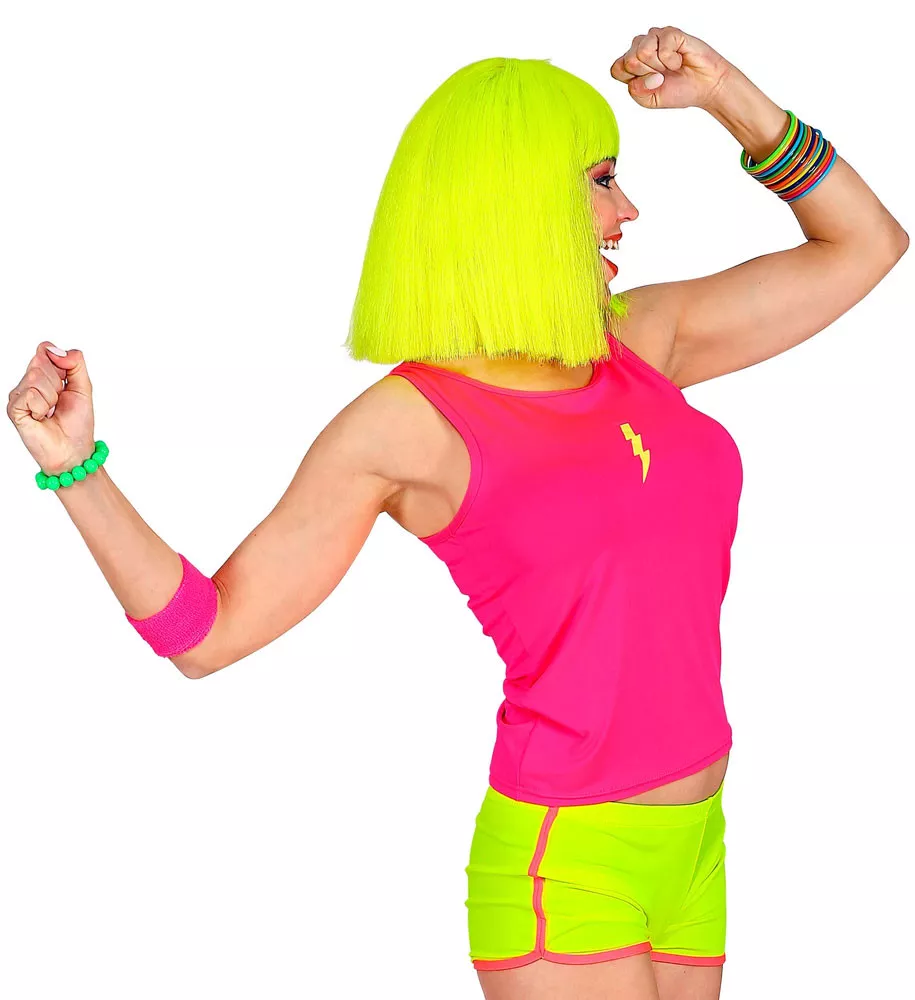 Pantaloni caldi retrò da donna di colore giallo neon