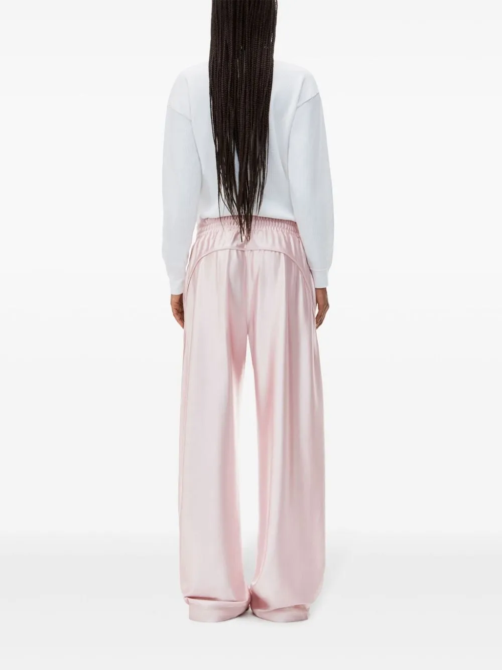 Pantaloni con finitura satinata in rosa Alexander Wang - donna