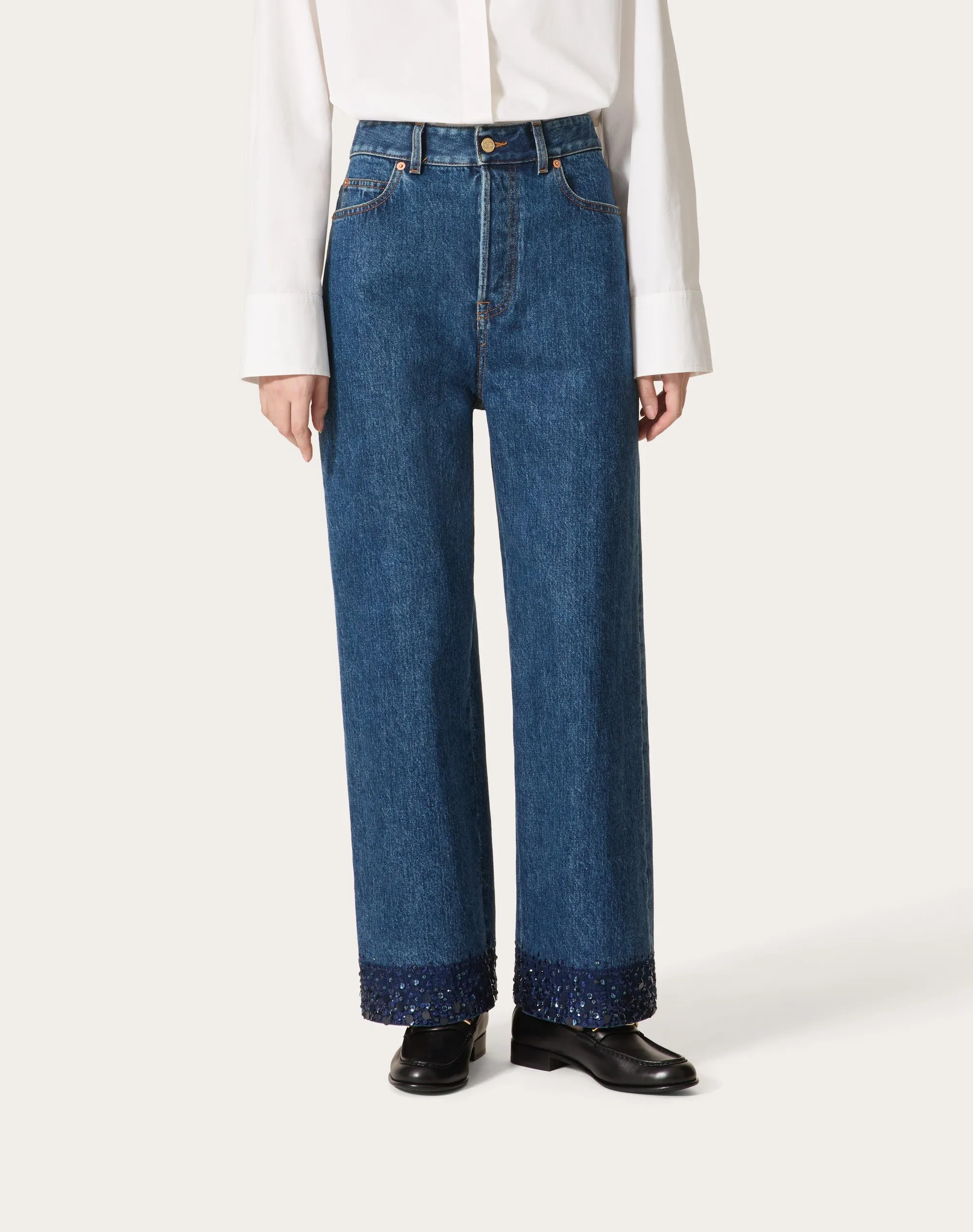 PANTALONI IN DENIM RICAMATI