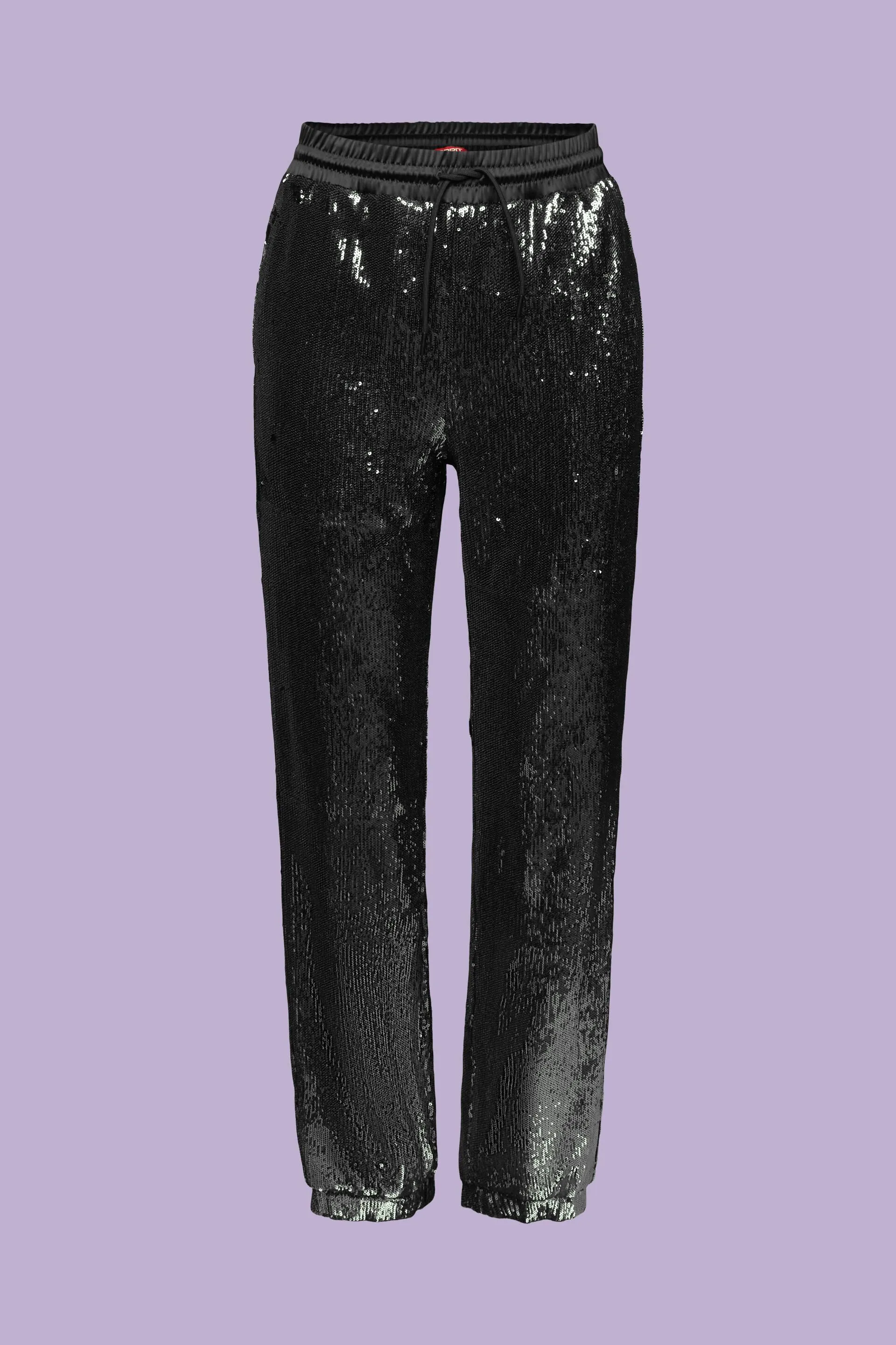 Pantaloni in raso con paillettes