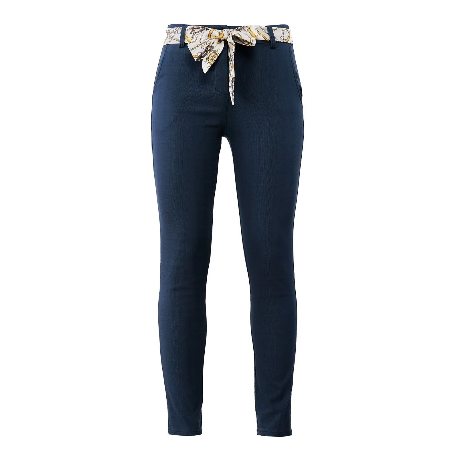Pantaloni lunghi blu con fusciacca