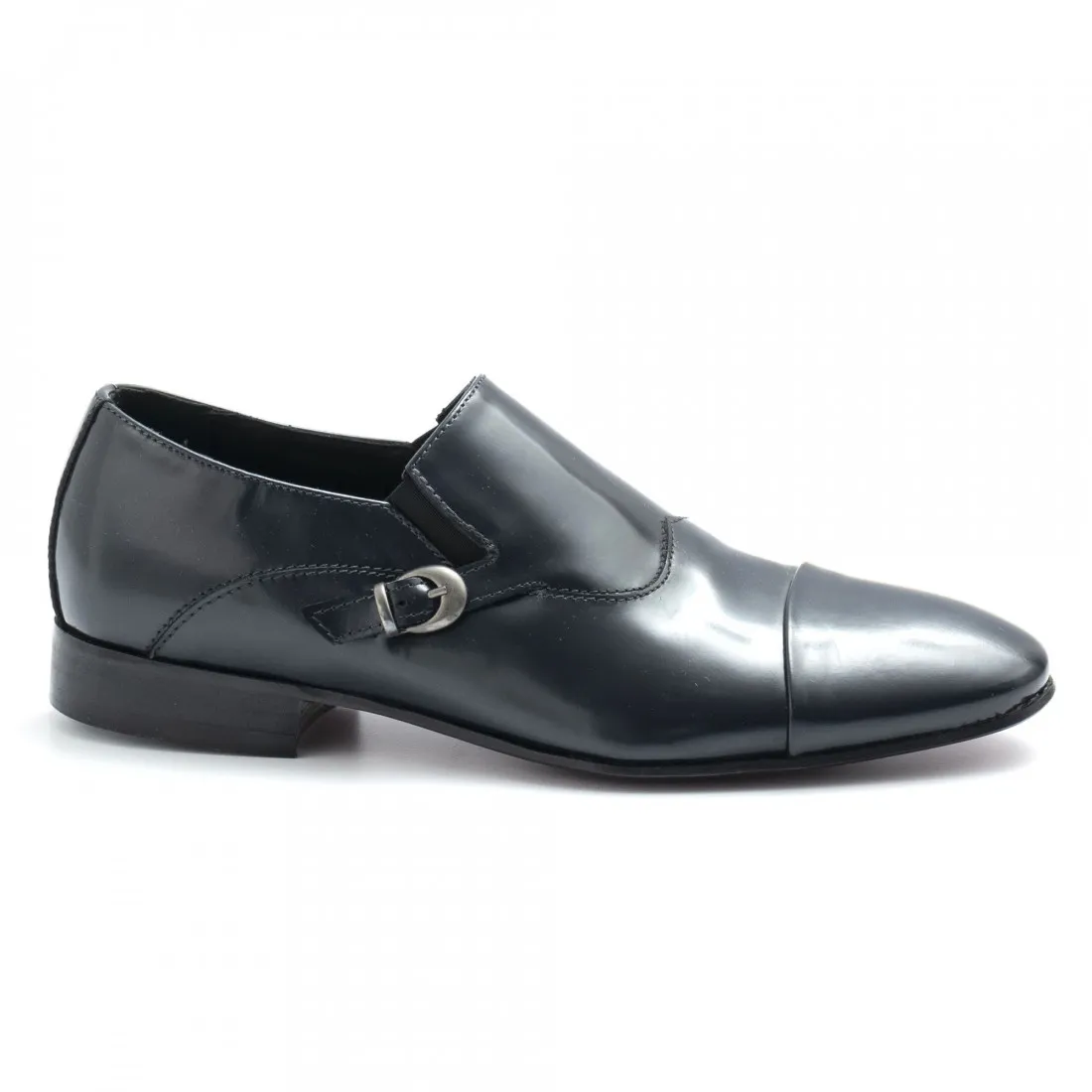 Pantofola con fibbia Eveet blu in pelle lucida