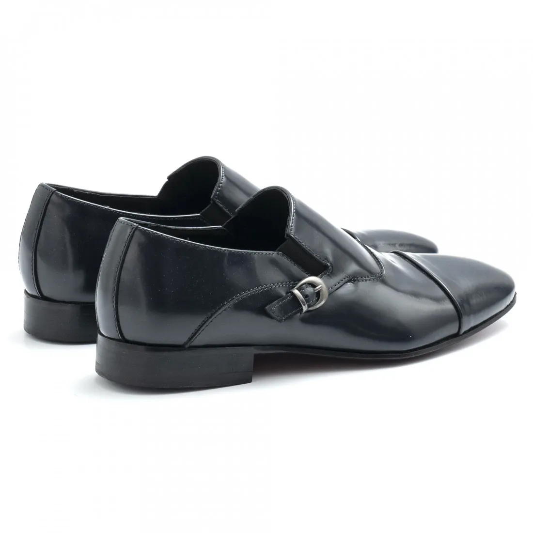 Pantofola con fibbia Eveet blu in pelle lucida