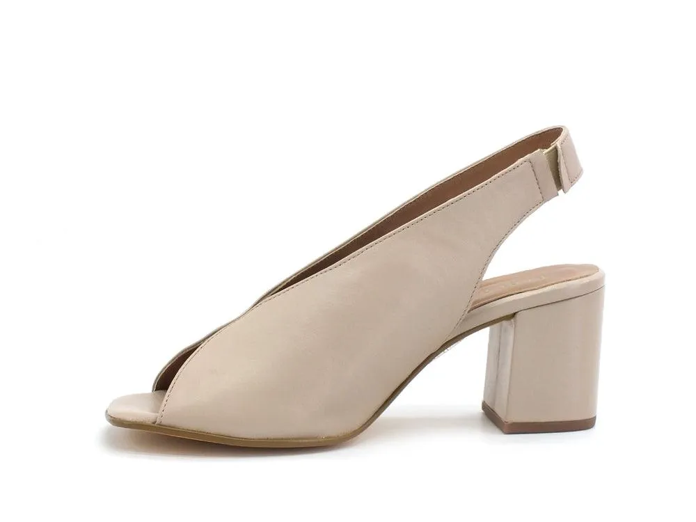 PAOLA FERRI Shanty Sandalo Open Toe Tacco Ecru D5259
