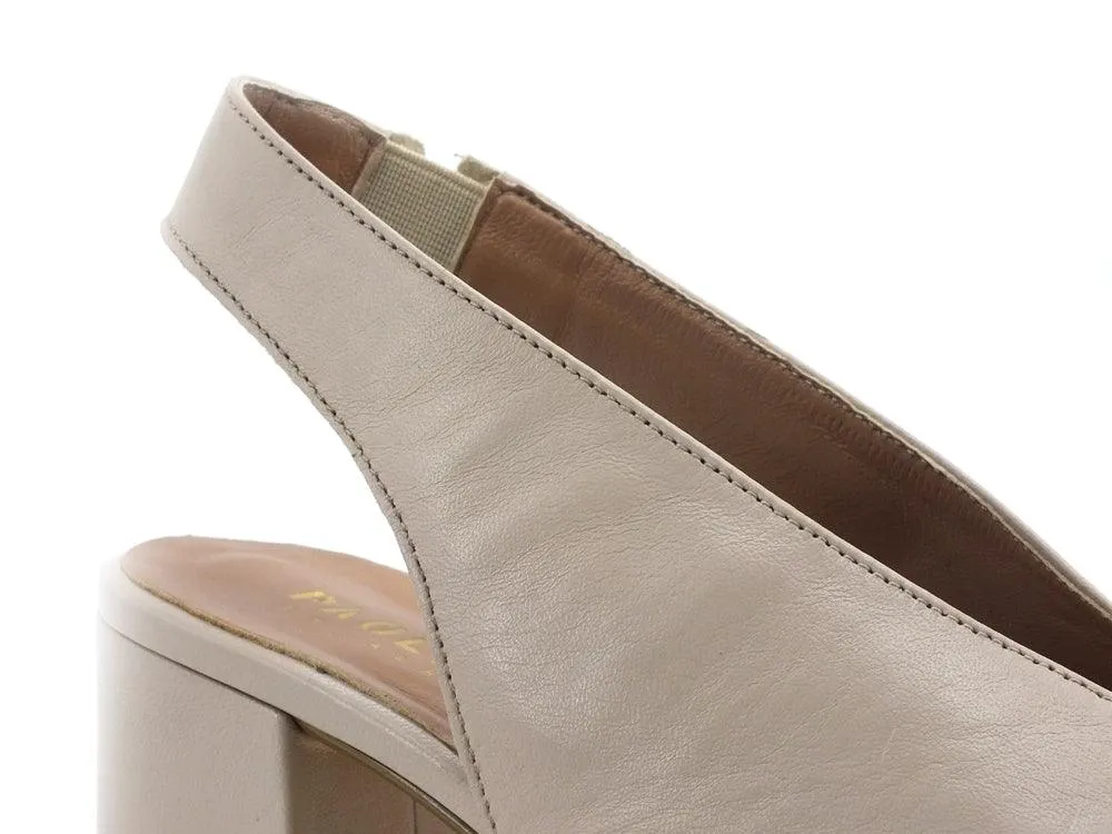 PAOLA FERRI Shanty Sandalo Open Toe Tacco Ecru D5259