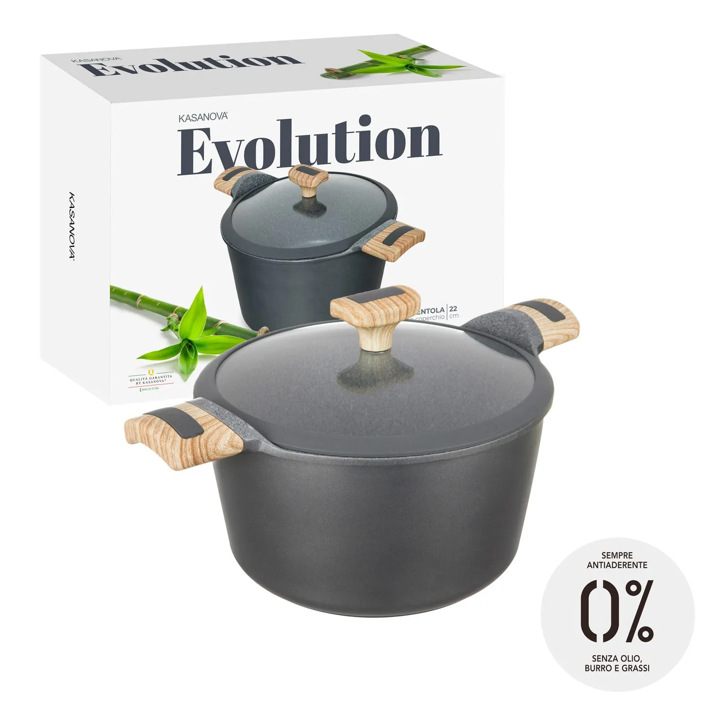 Pentola 22 cm - con coperchio Evolution 