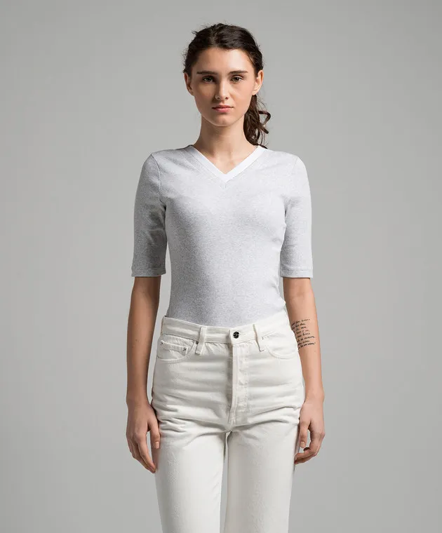 Peserico Maglietta a righe grigie S06866J05669A