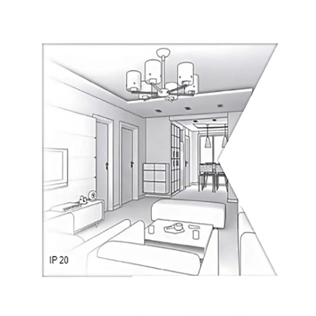 Plafoniera classica LAM 3460 3PL E27 LED vetro lampada soffitto