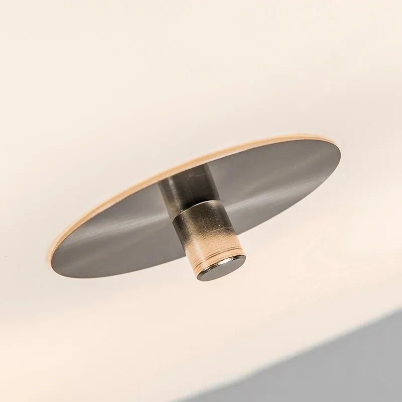 Plafoniera con paralume 'Drum Deluxe 50' moderna grigia talpa/tessuto - adatta per LED / interna