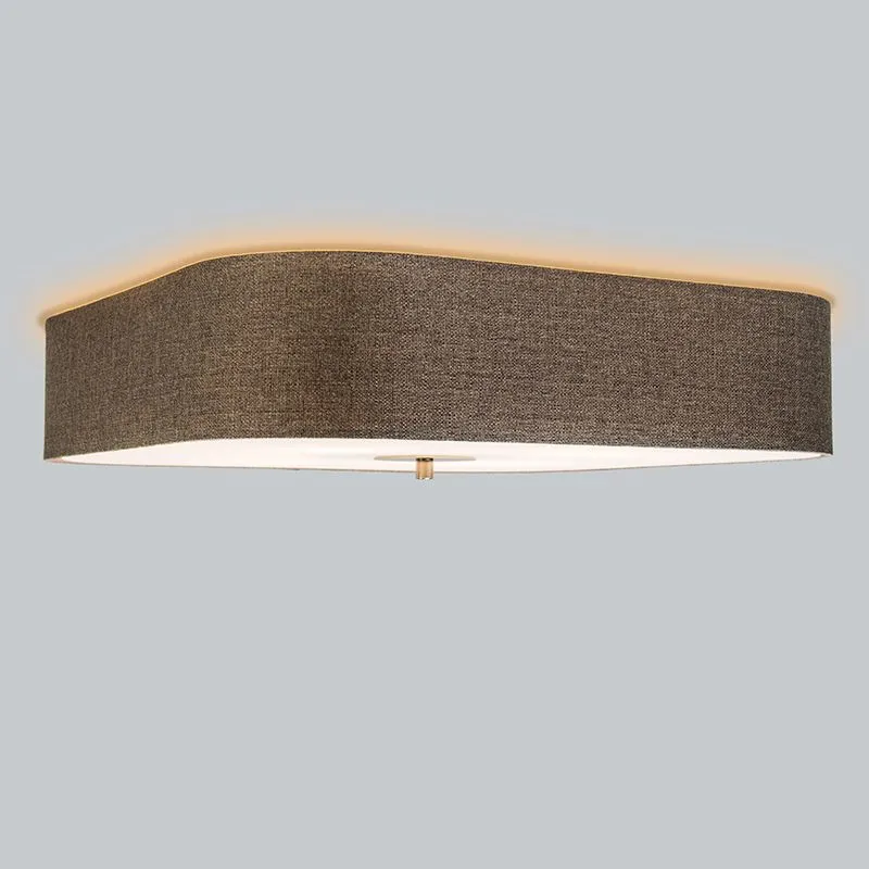 Plafoniera con paralume 'Drum Deluxe 50' moderna grigia talpa/tessuto - adatta per LED / interna